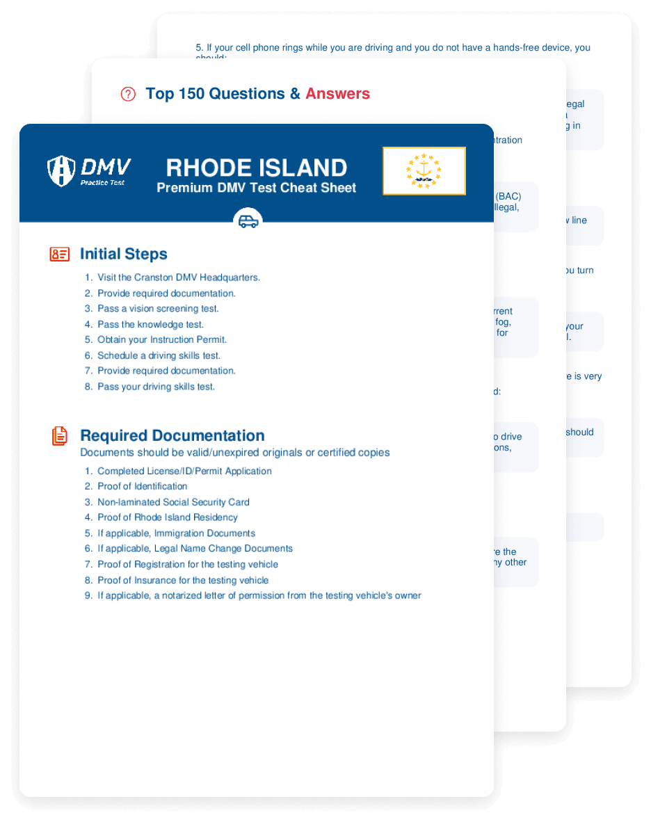 2025 Rhode Island DMV Test Cheat Sheet 99 Pass Rate 