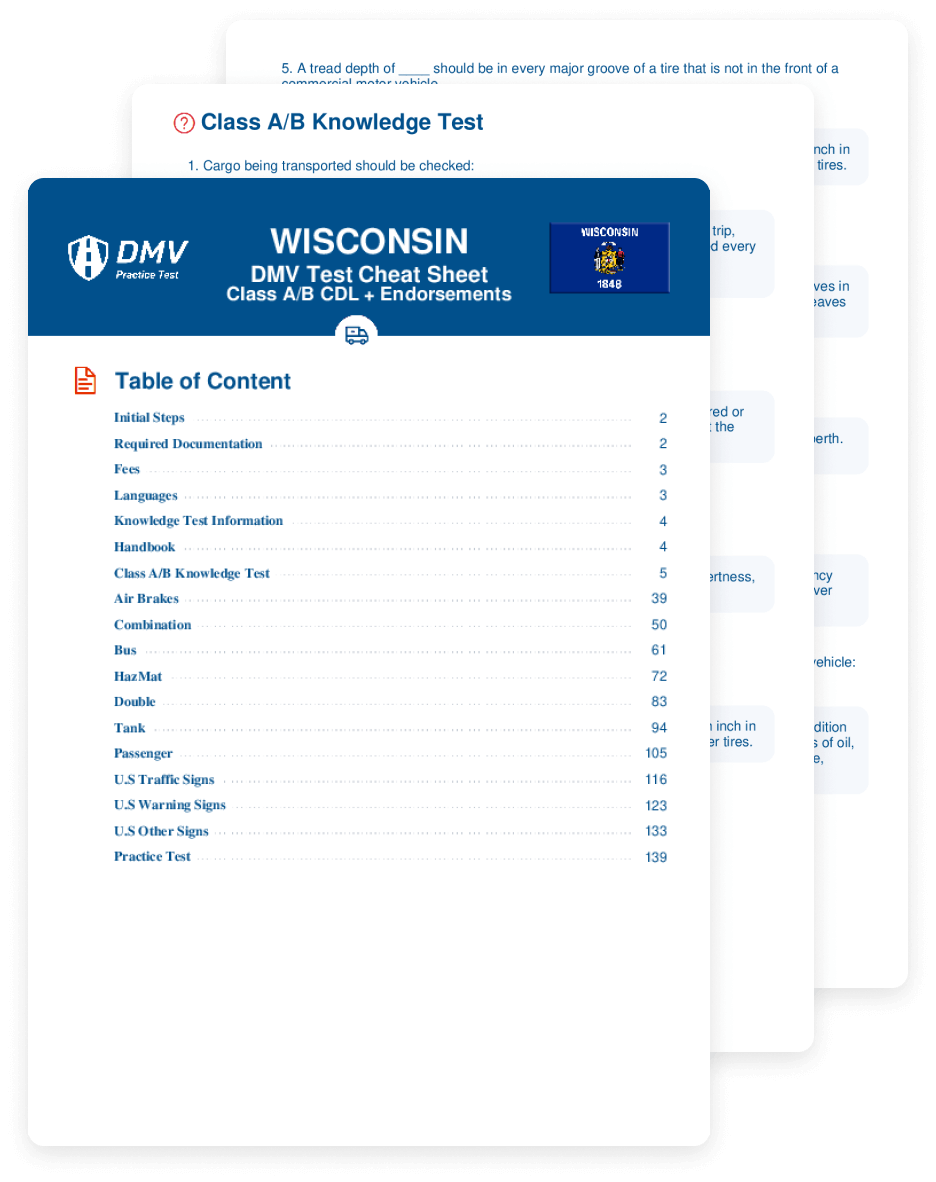 2025 Wisconsin DMV CDL Test Cheat Sheet 99 Pass Rate 2025 Wisconsin DMV CDL Test Cheat Sheet 99 Pass Rate