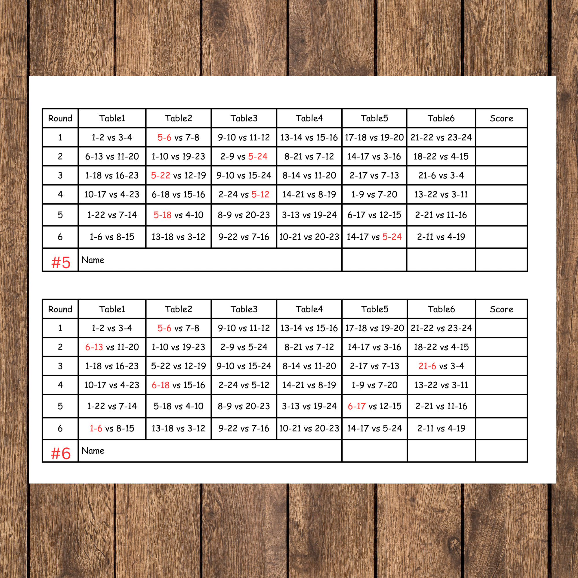 Euchre Score Sheets Printable