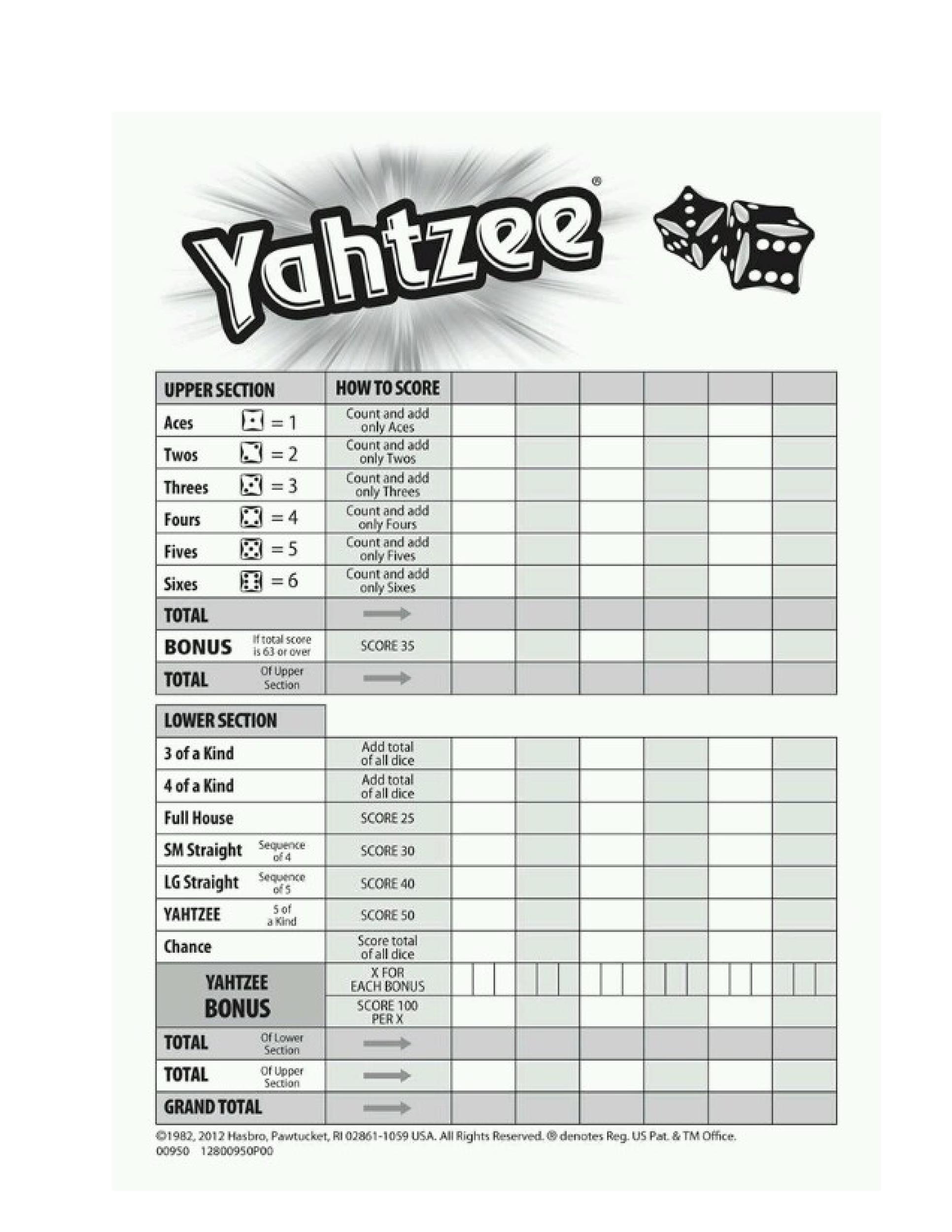 28 Printable Yahtzee Score Sheets U0026 Cards 101 FREE TemplateLab 28 Printable Yahtzee Score Sheets U0026 Cards 101 FREE TemplateLab