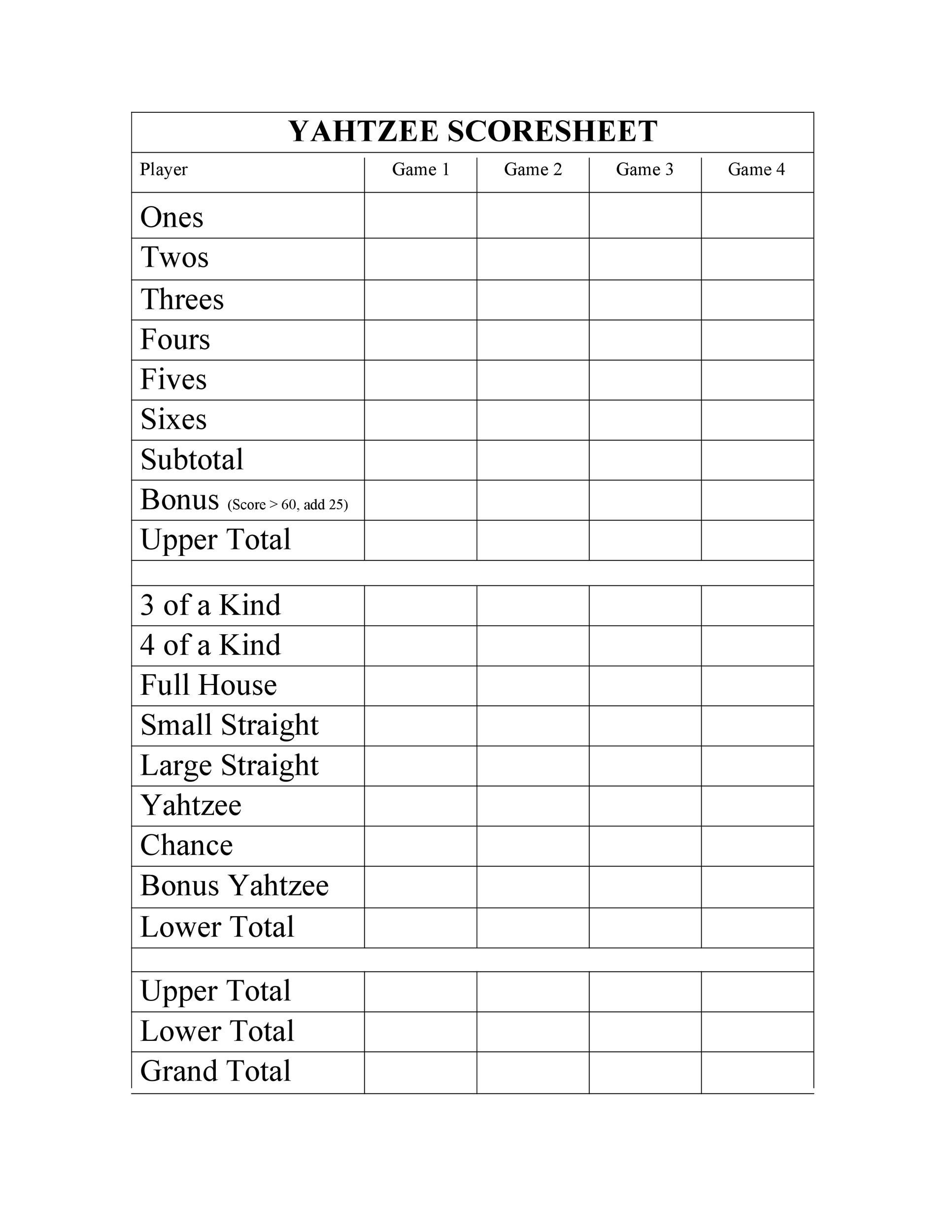 28 Printable Yahtzee Score Sheets U0026 Cards 101 FREE TemplateLab 28 Printable Yahtzee Score Sheets U0026 Cards 101 FREE TemplateLab
