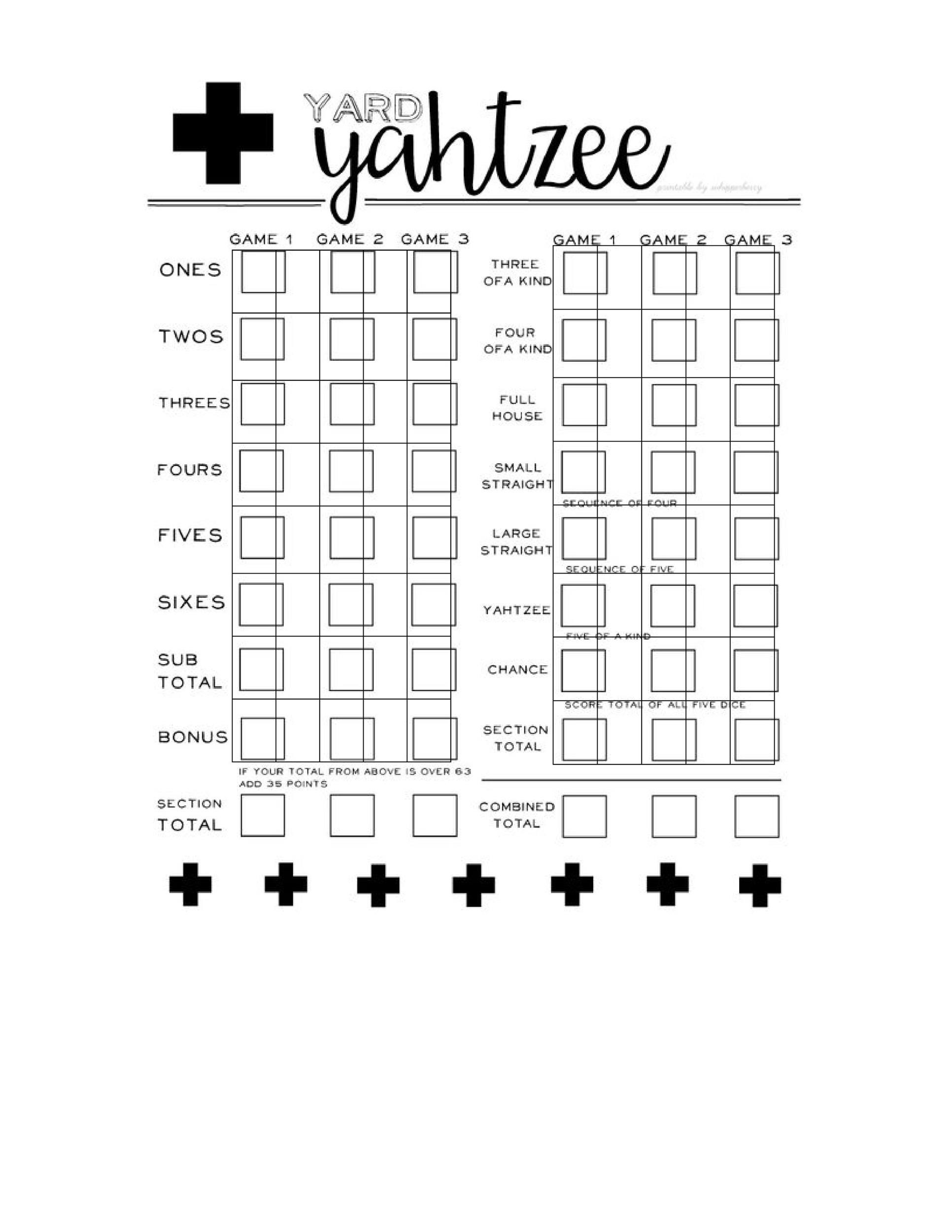Free Editable Yahtzee Score Sheets