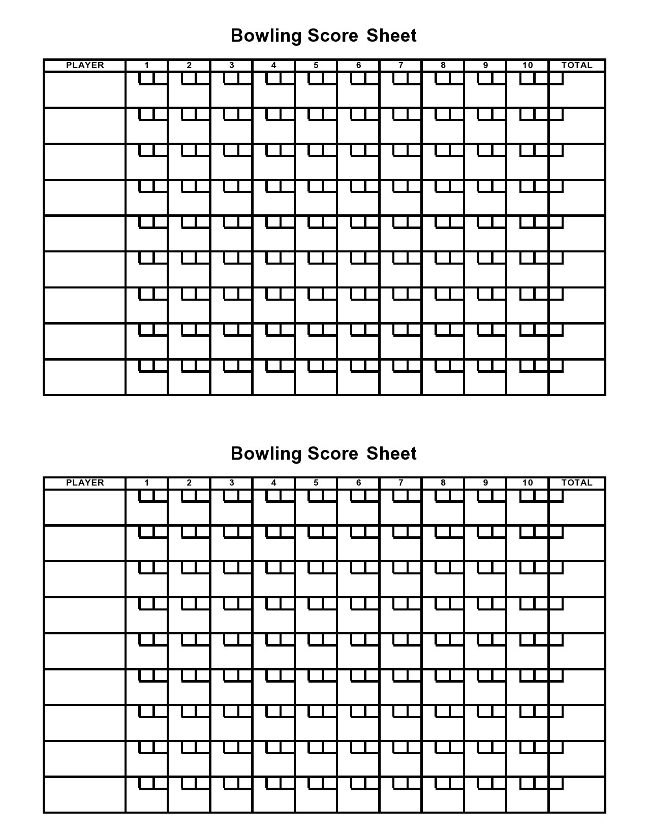 36 Printable Bowling Score Sheet Templates u0026 Examples 36 Printable Bowling Score Sheet Templates u0026 Examples