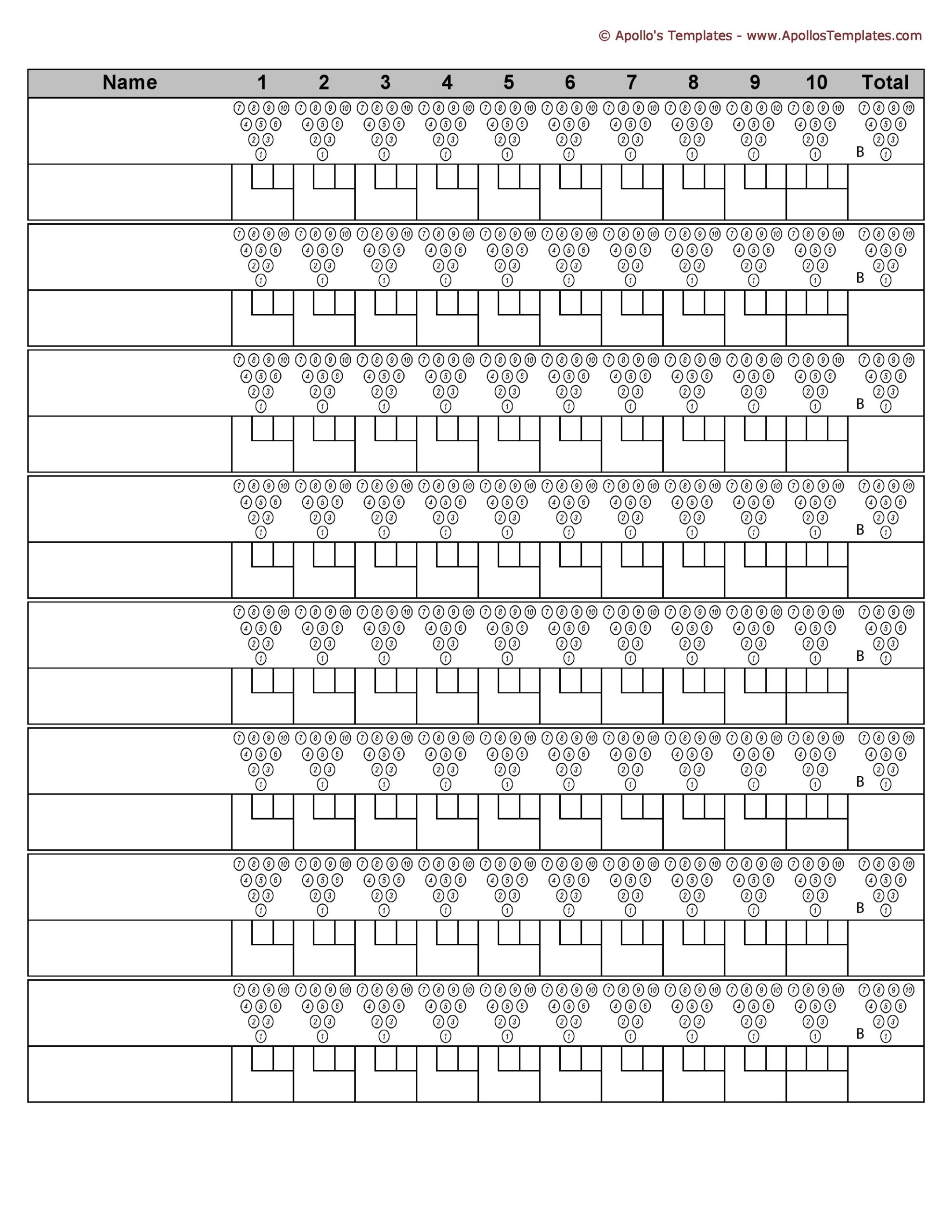 36 Printable Bowling Score Sheet Templates u0026 Examples 