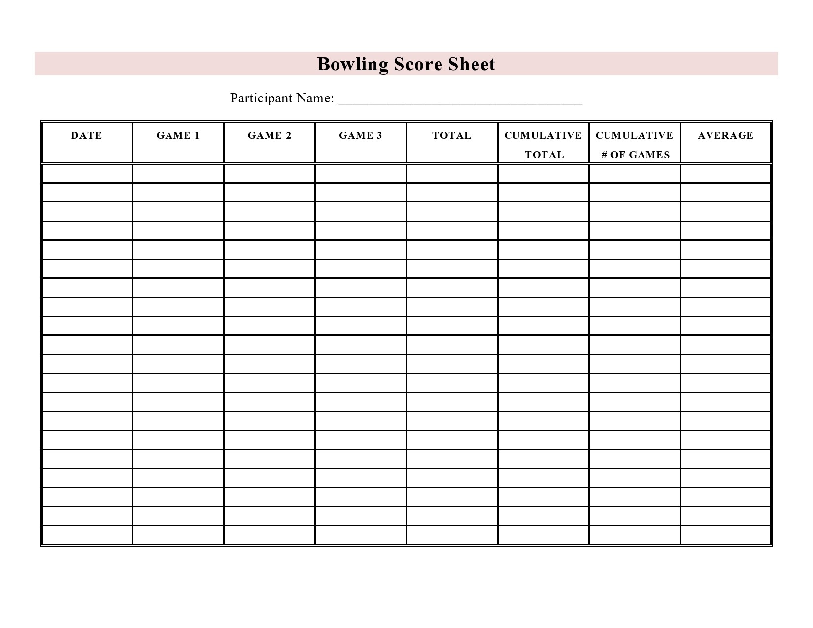 36 Printable Bowling Score Sheet Templates u0026 Examples 36 Printable Bowling Score Sheet Templates u0026 Examples