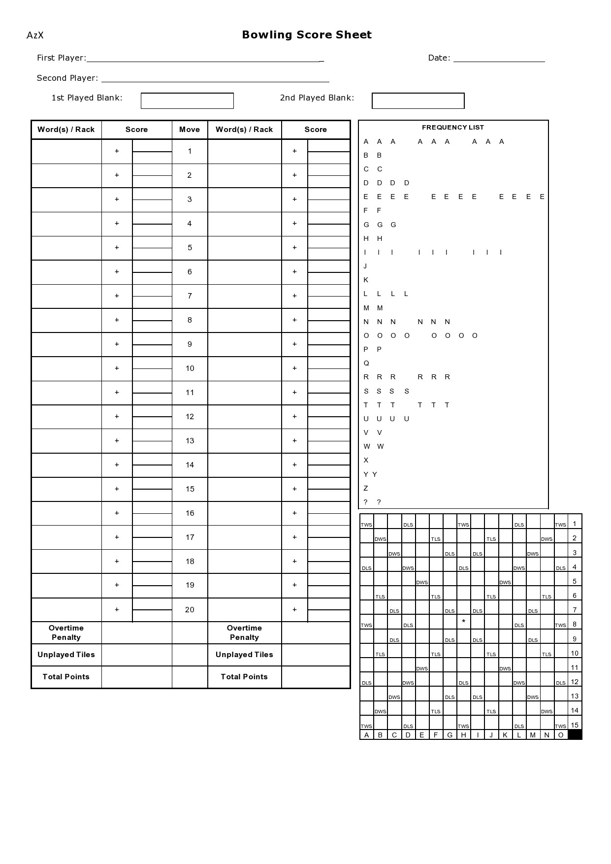 36 Printable Bowling Score Sheet Templates u0026 Examples 36 Printable Bowling Score Sheet Templates u0026 Examples