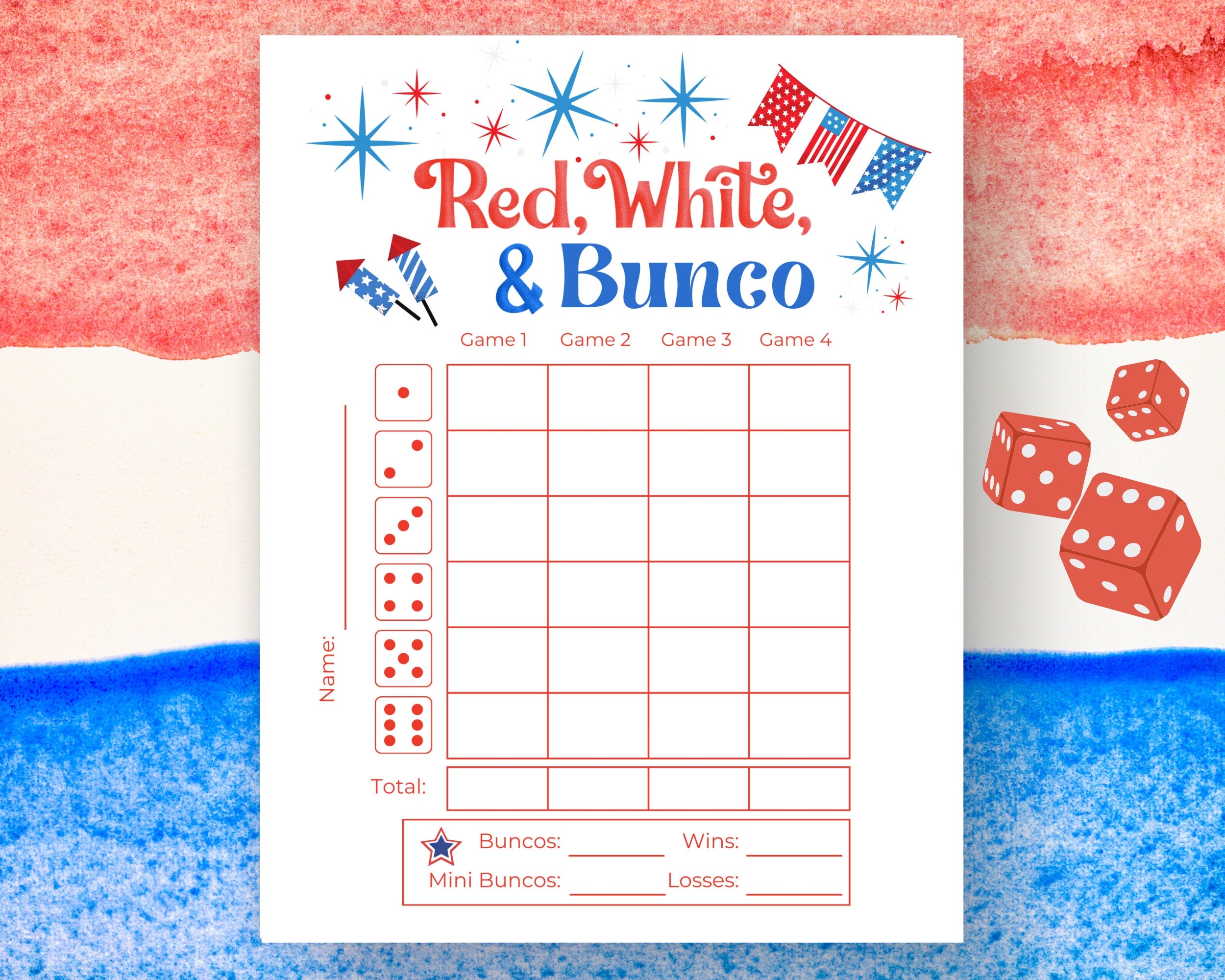 4th Of July Bunco Score Sheets July Bunco Score Cards Patriotic 4th Of July Bunco Score Sheets July Bunco Score Cards Patriotic