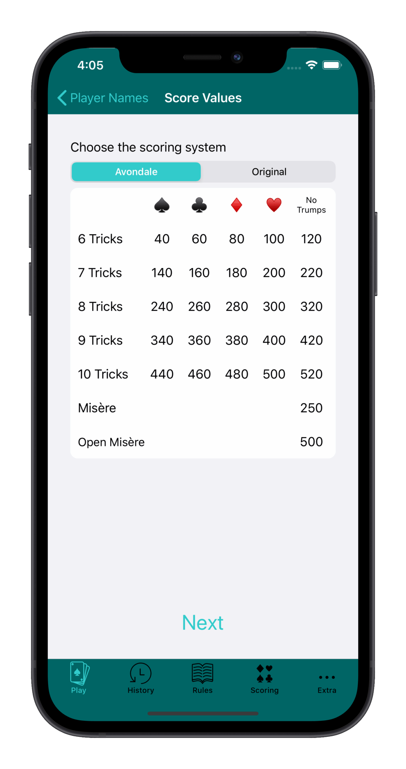 500 Scoreboard Easy Scoring For 500 Card Game