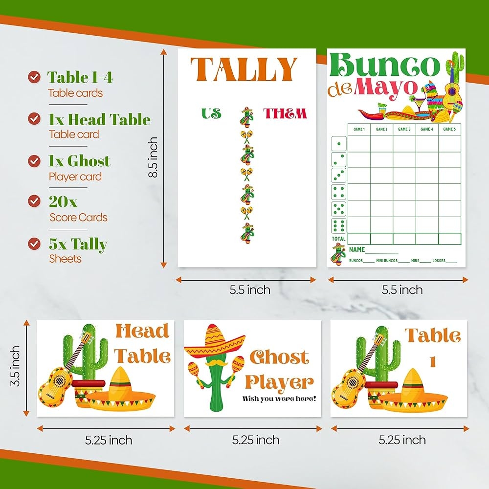 Amazon Cinco De Mayo Bunco Theme Set Bunco Score Sheets Amazon Cinco De Mayo Bunco Theme Set Bunco Score Sheets