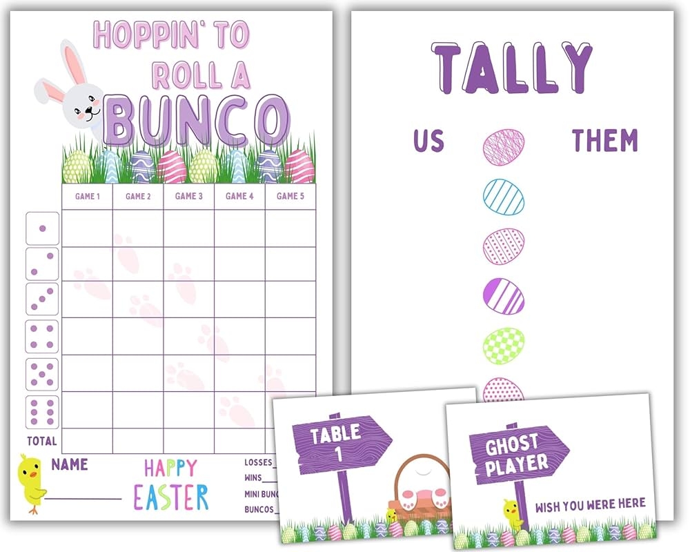 Amazon Easter Bunco Theme Set Bunco Score Sheets Spring Themed Bunco Easter Scorecards Tally Sheets Ghost Player Bunco Babes Bunco Game Kit For Game Night Handmade Products Amazon Easter Bunco Theme Set Bunco Score Sheets Spring Themed Bunco Easter Scorecards Tally Sheets Ghost Player Bunco Babes Bunco Game Kit For Game Night Handmade Products