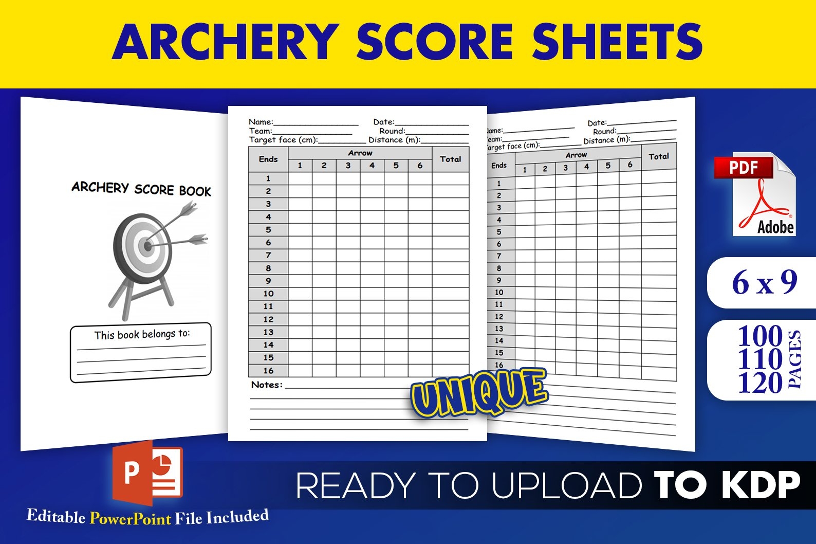 Archery Score Sheets Book KDP Interior Ready To Upload