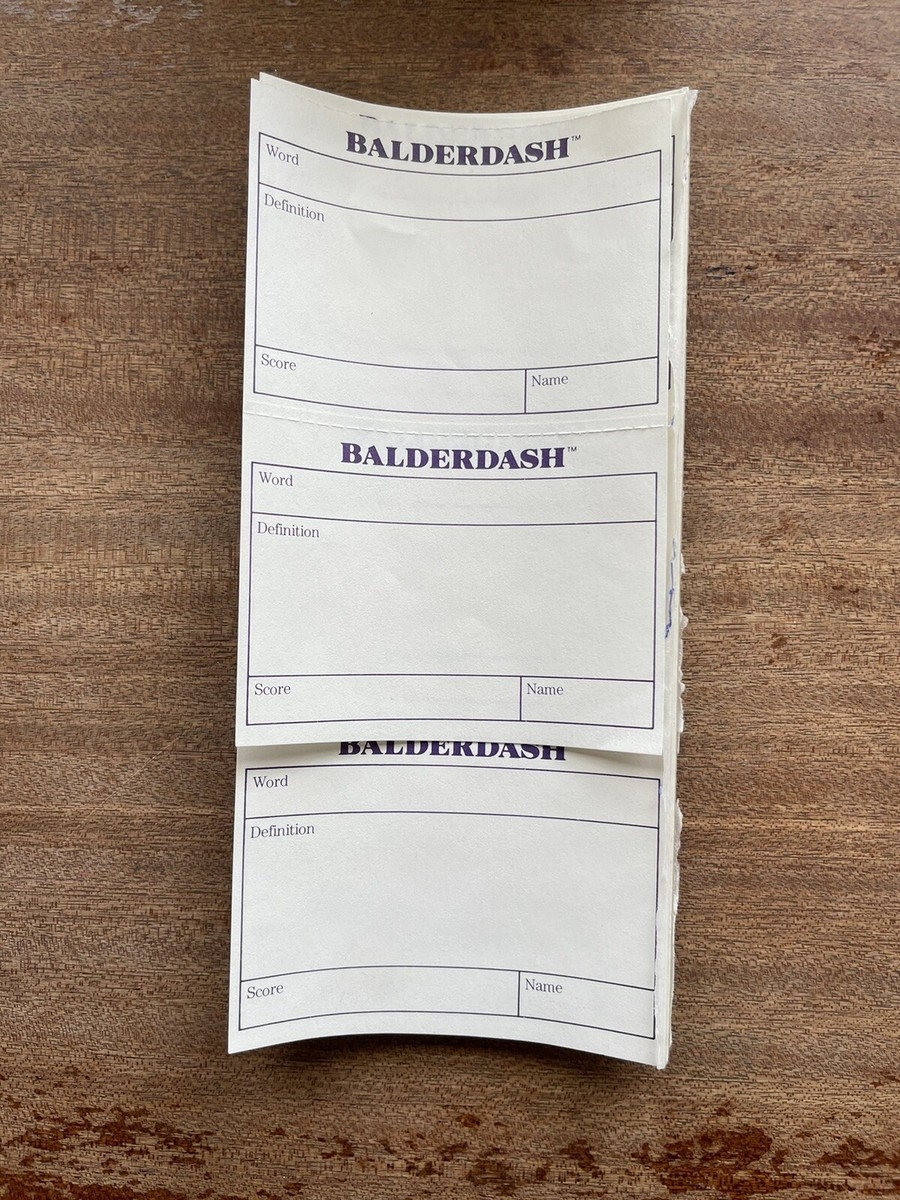 Balderdash 1984 Board Game Replacement Cards In Box Definition Sheets Parts EBay