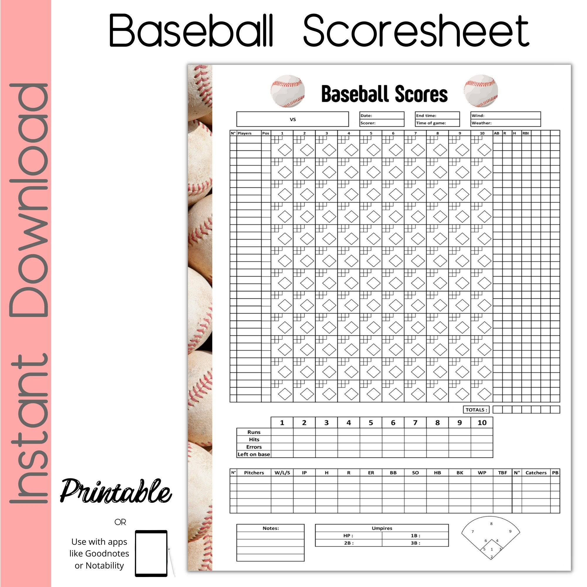 Slo Pitch Score Sheet Template Slo Pitch Score Sheet Template