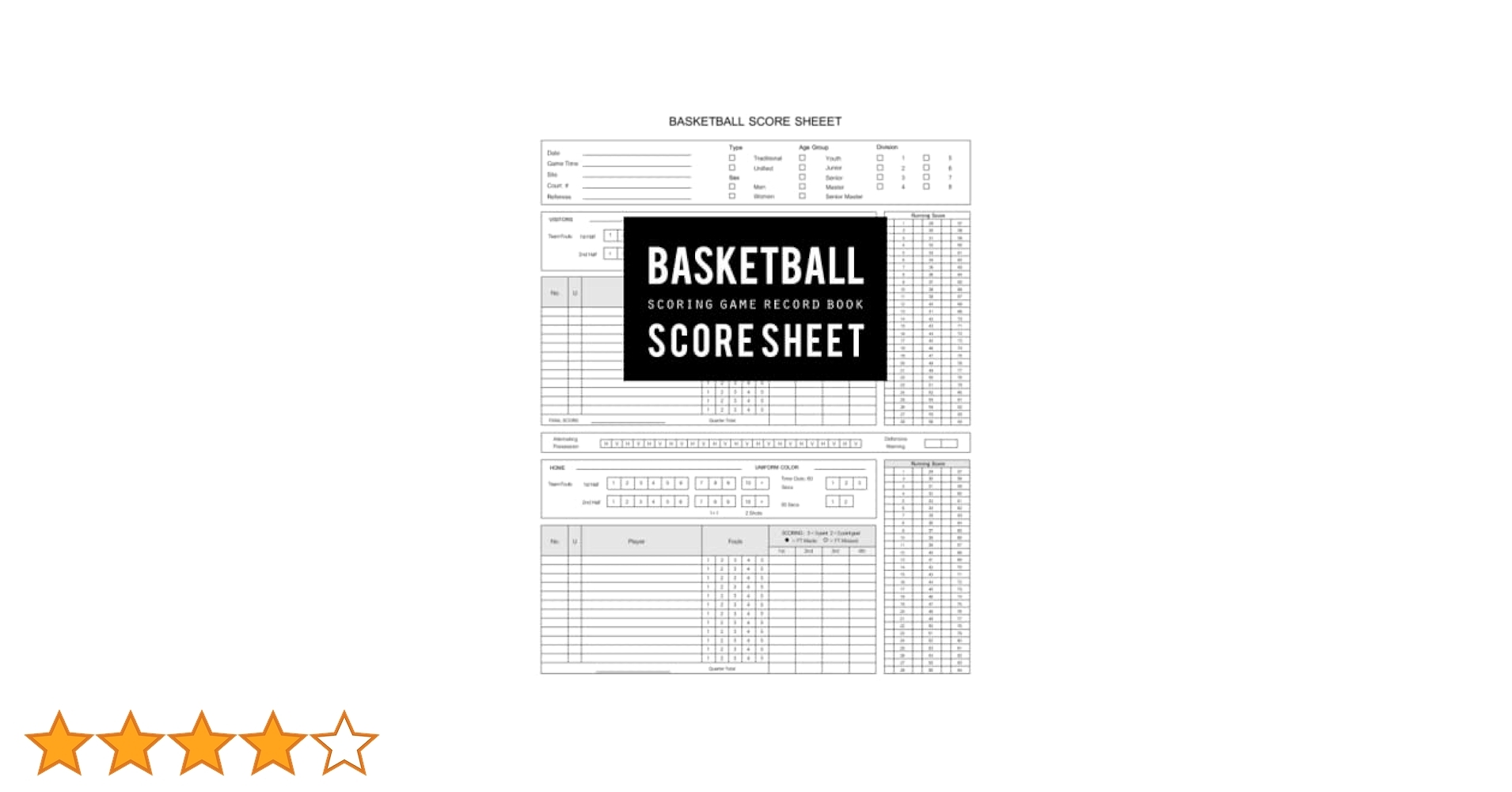 Basketball Score Summary Sheet
