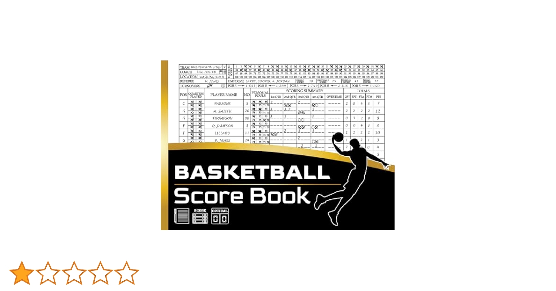 Basketball Scorebook Side By Side Score Sheets For Middle U0026 High School Matches W Instructions