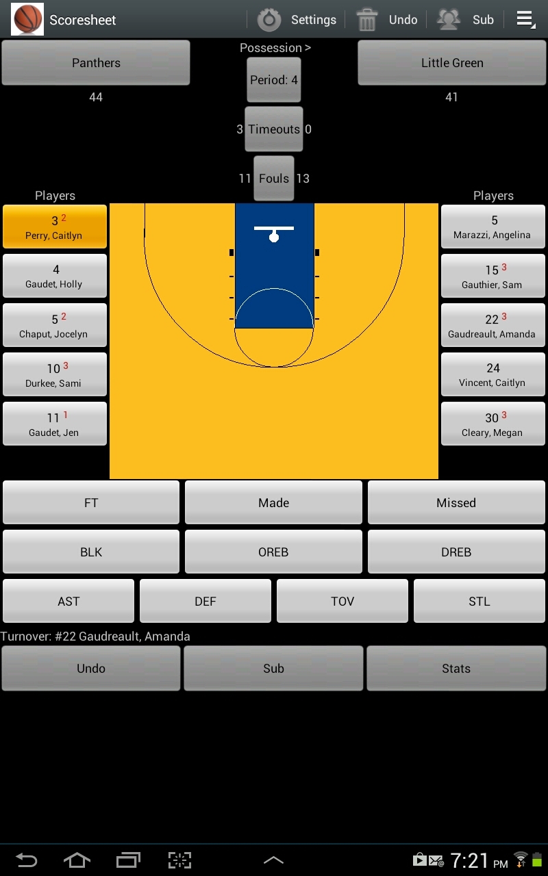 Basketball Scorebook With Shot Charts