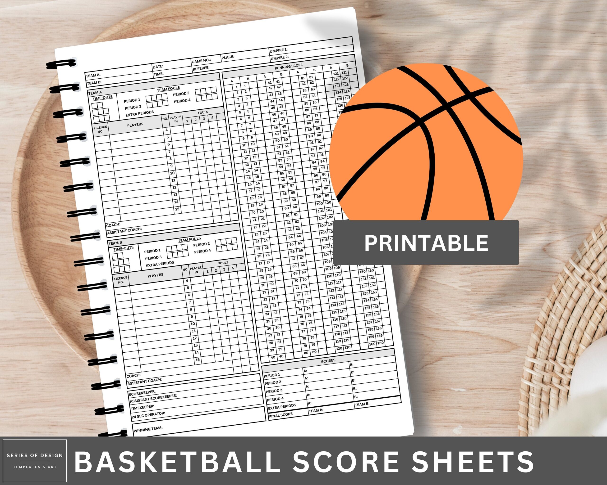 Basketball Stat Sheet Etsy