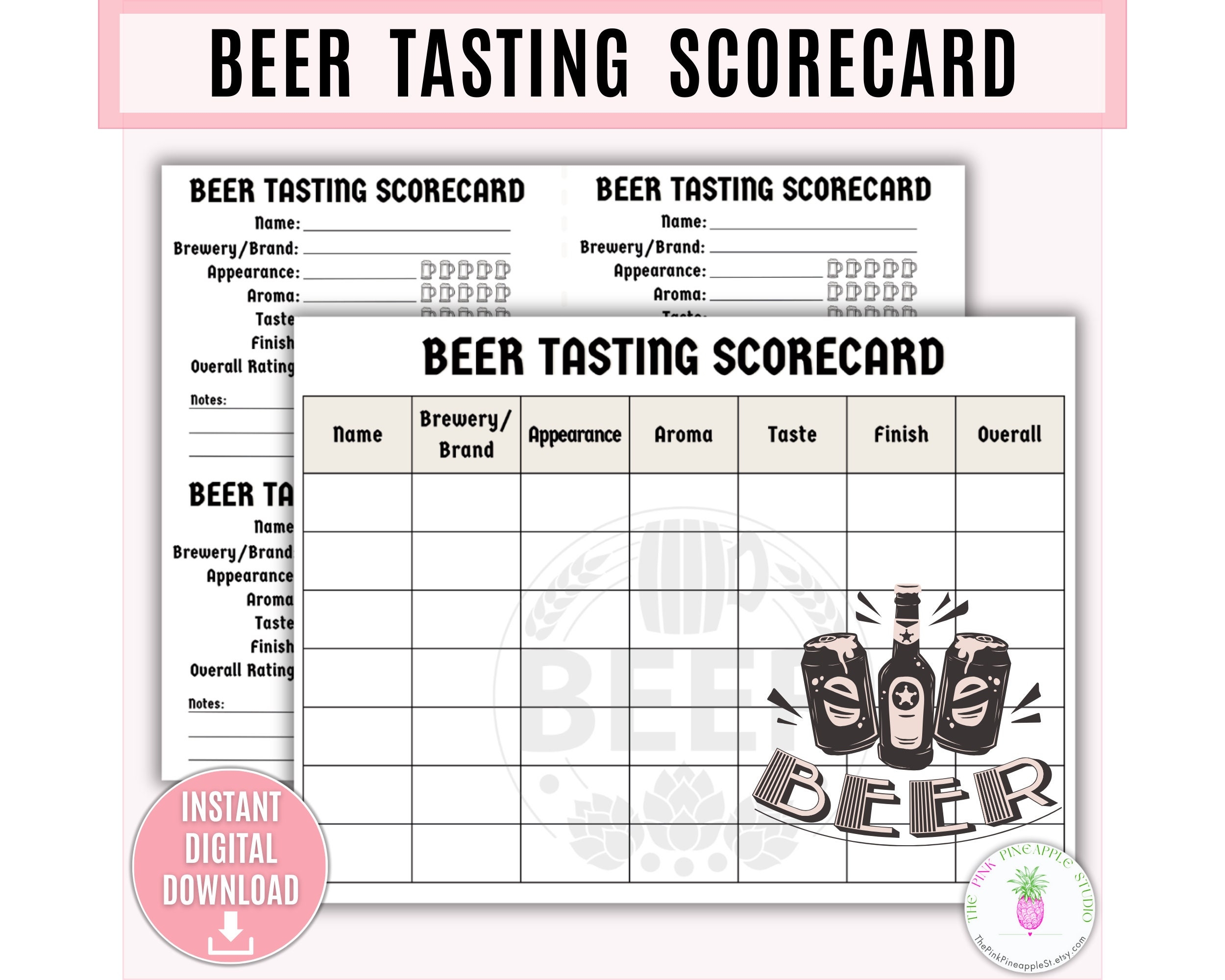 Beer Tasting Scorecard Printable Template Beer Party Food Tasting Beer Tasting Scorecard Printable Template Beer Party Food Tasting