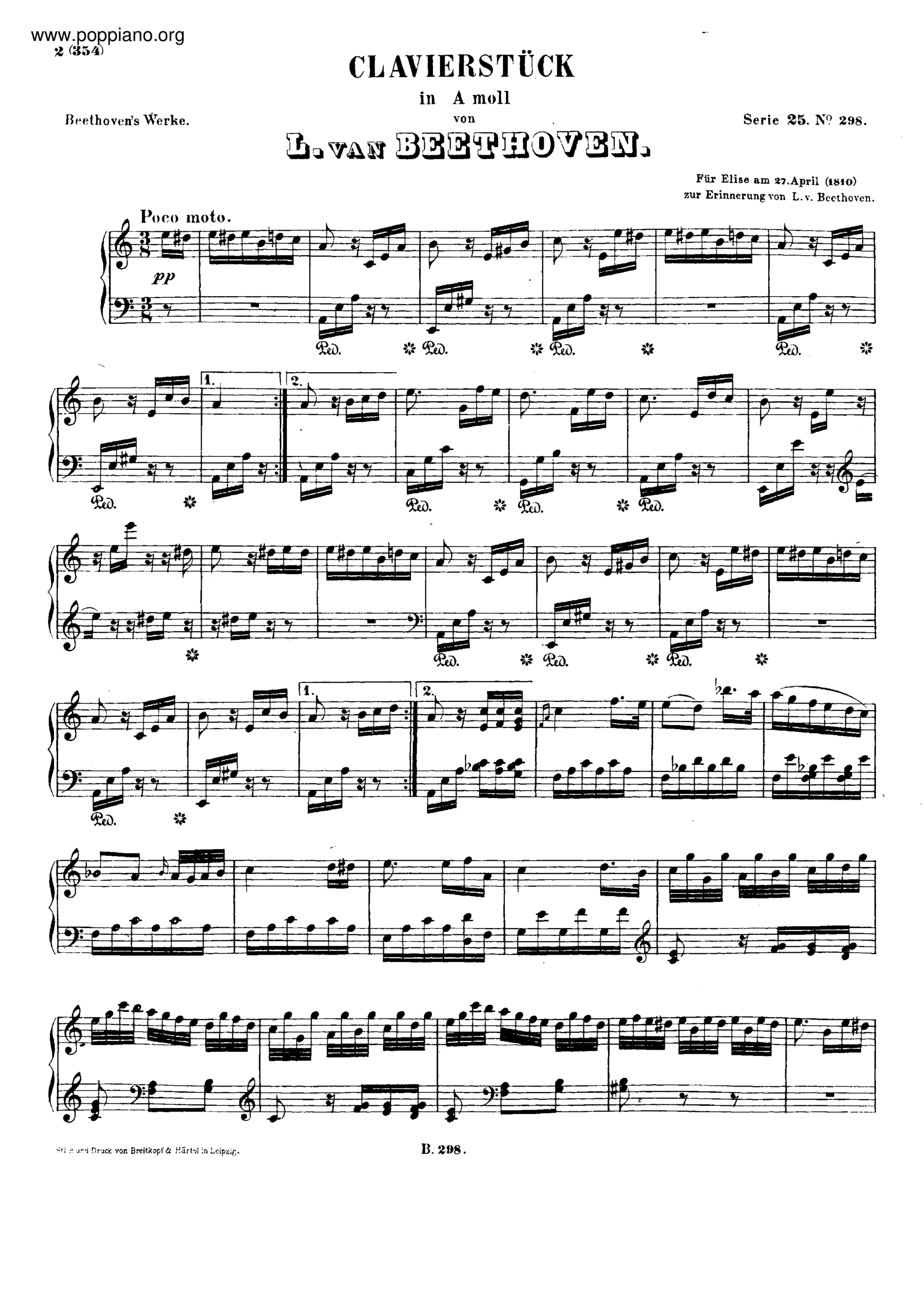  Beethoven Fur Elise Sheet Music Pdf Free Score Download 