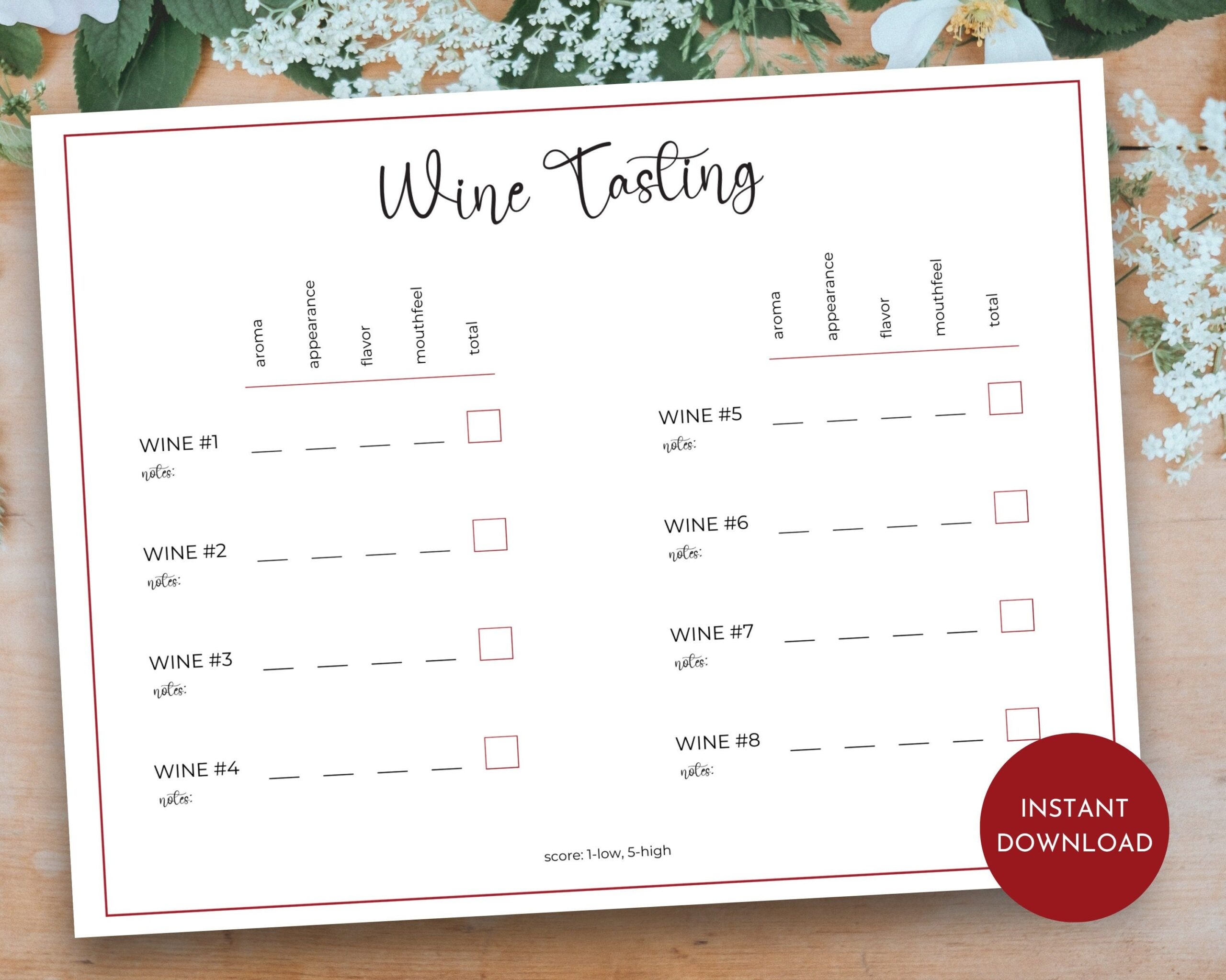 Wine Escape Room Score Sheet Printable Wine Escape Room Score Sheet Printable