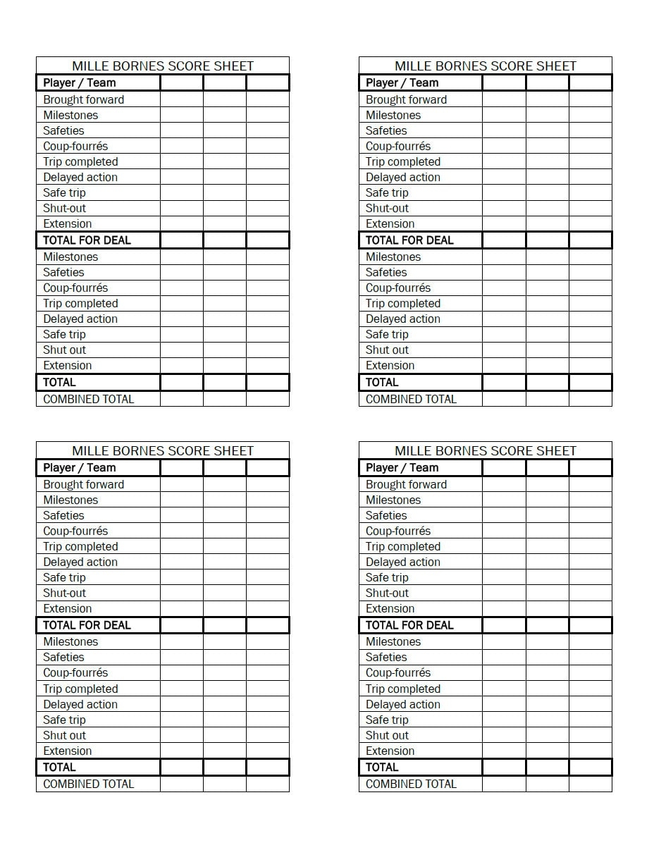 Board Game Score Sheet Bundle Clue Scrabble Scattergories 