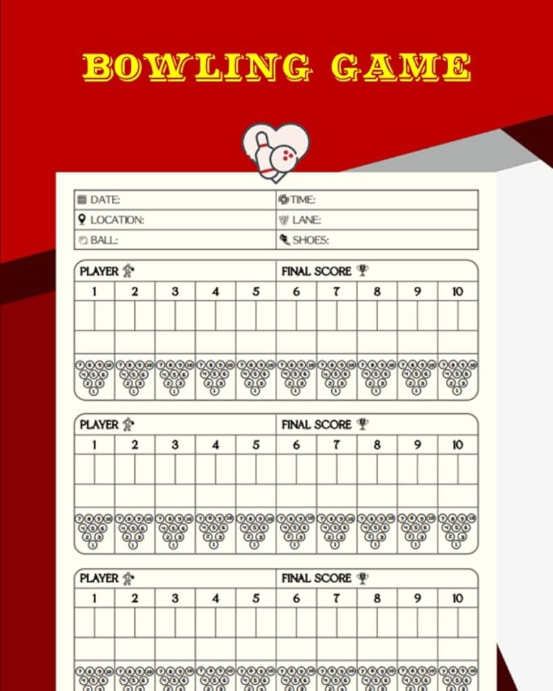 Bowling Game Log Book For Recording U0026 Keeping Bowling Score For Bowlers Bowling Game Log Book For Recording U0026 Keeping Bowling Score For Bowlers