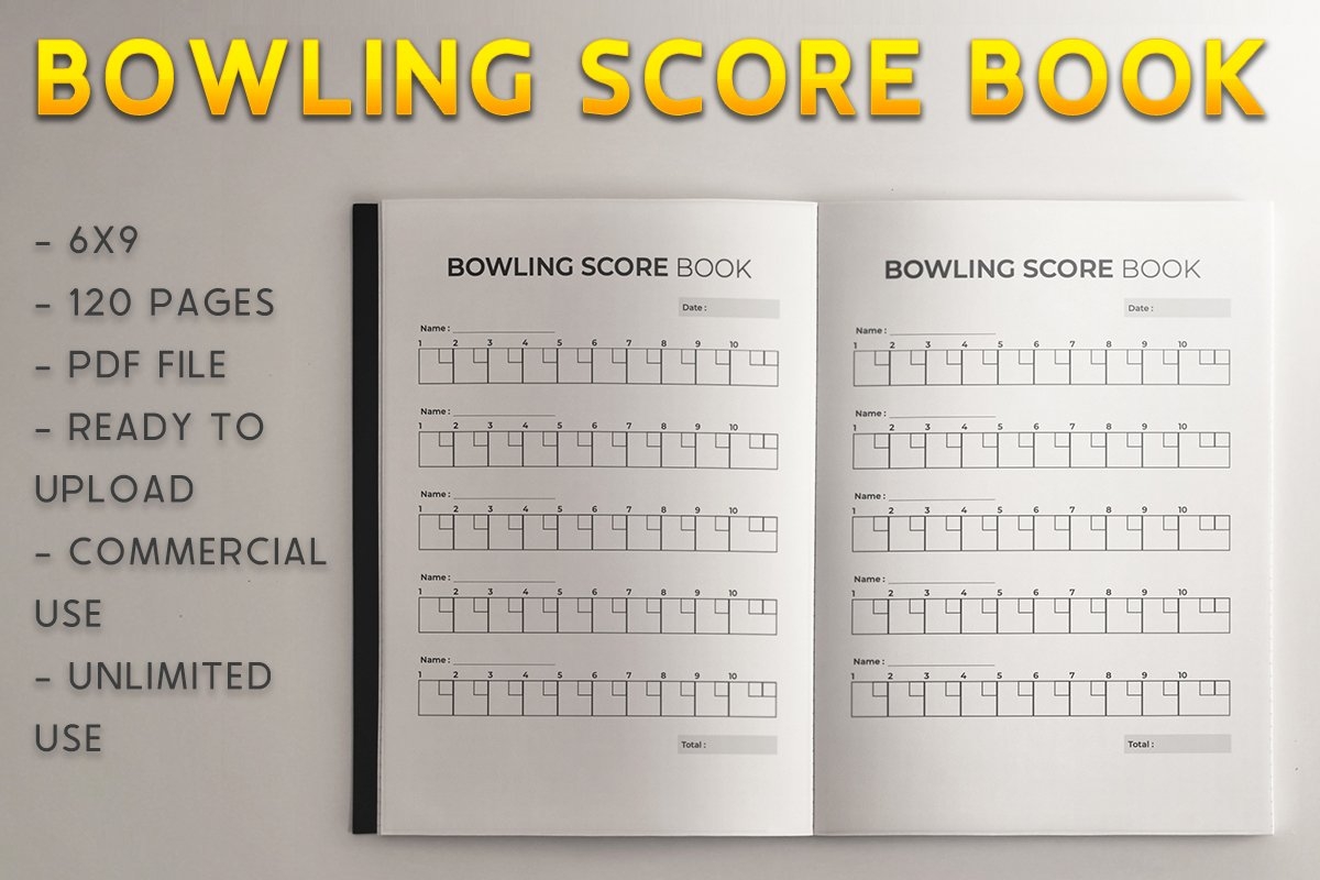 Bowling Score Book 6X9l KDP Template