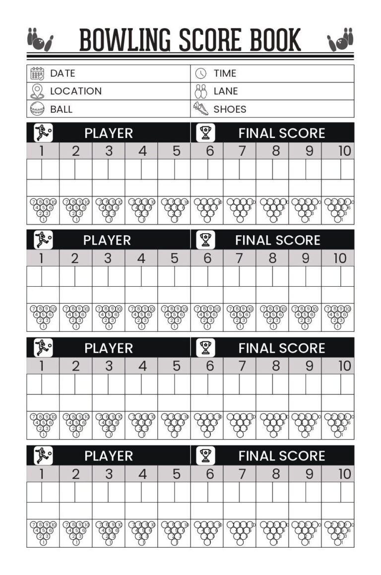 Bowling Score Sheet Bowling Log Game Tracker Bowling Score Printable Bowling Team League Spare Tracker Bowling Score Sheet Template Etsy