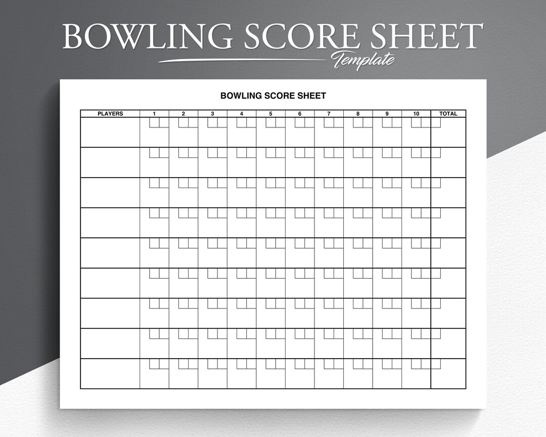 Bowling Score Sheet Printable Bowling Score Pad Bowling Score 