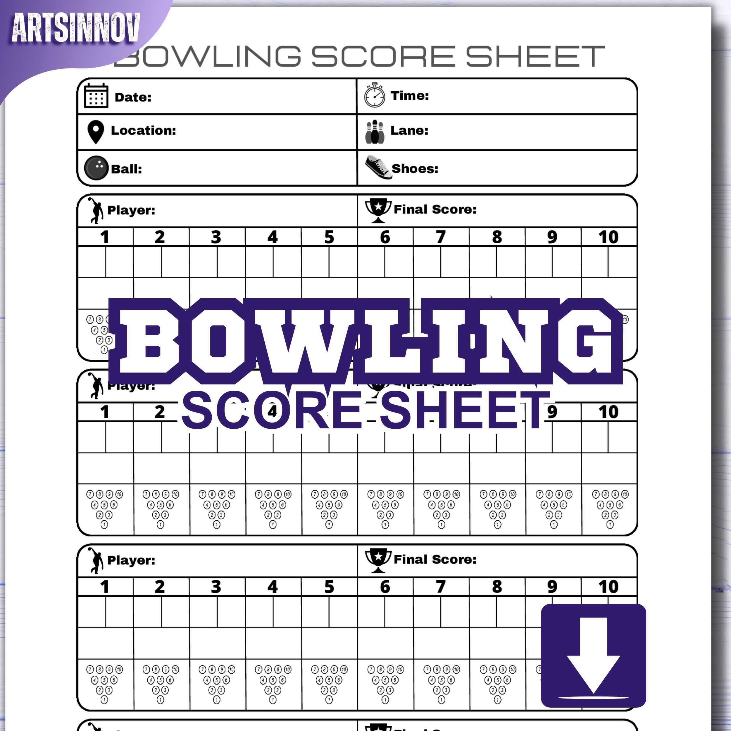 Printable Bowling Score Sheet Pdf