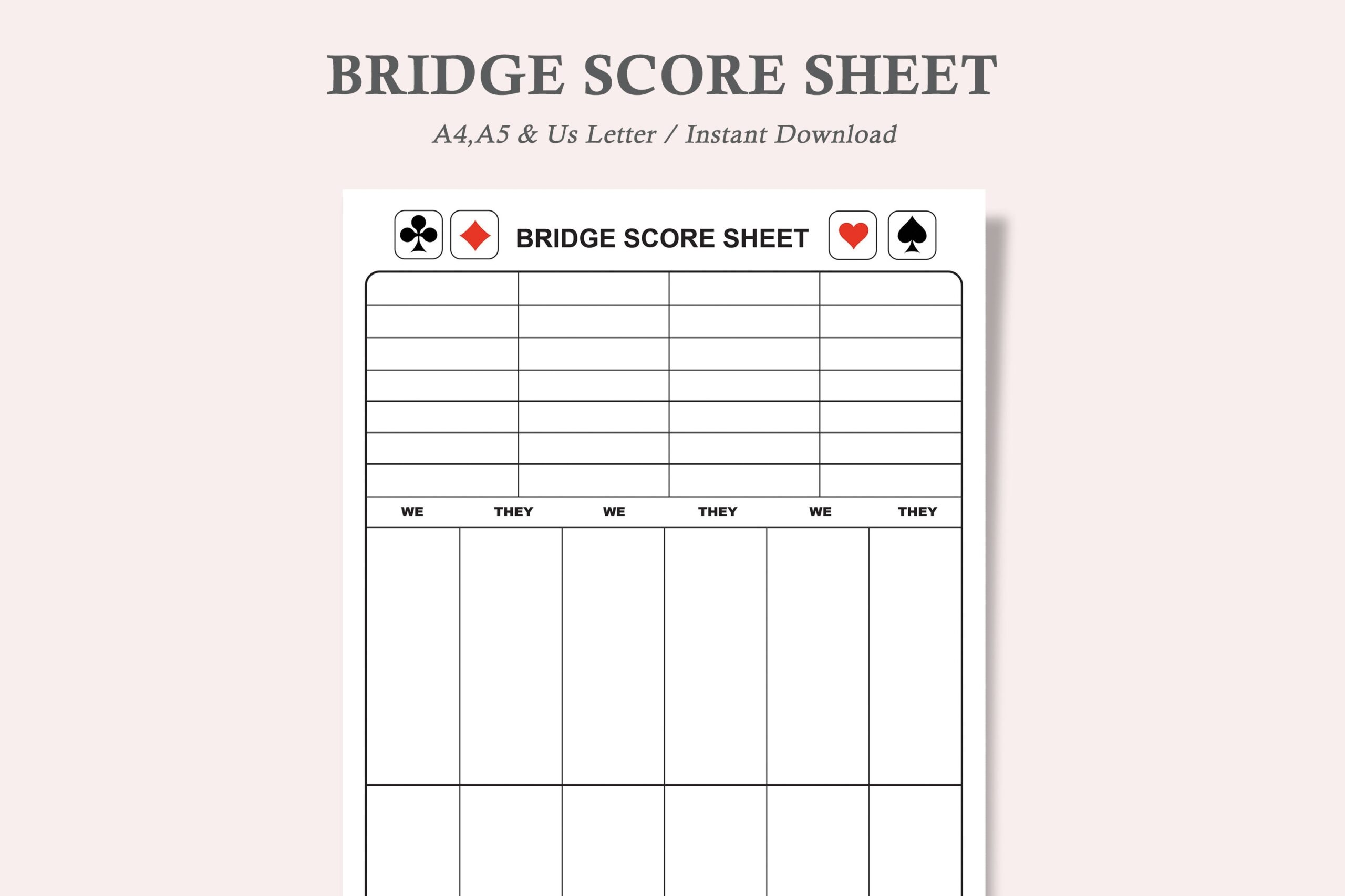 Bridge Score Sheet bridge Score Sheet Printable bridge Score Sheet 