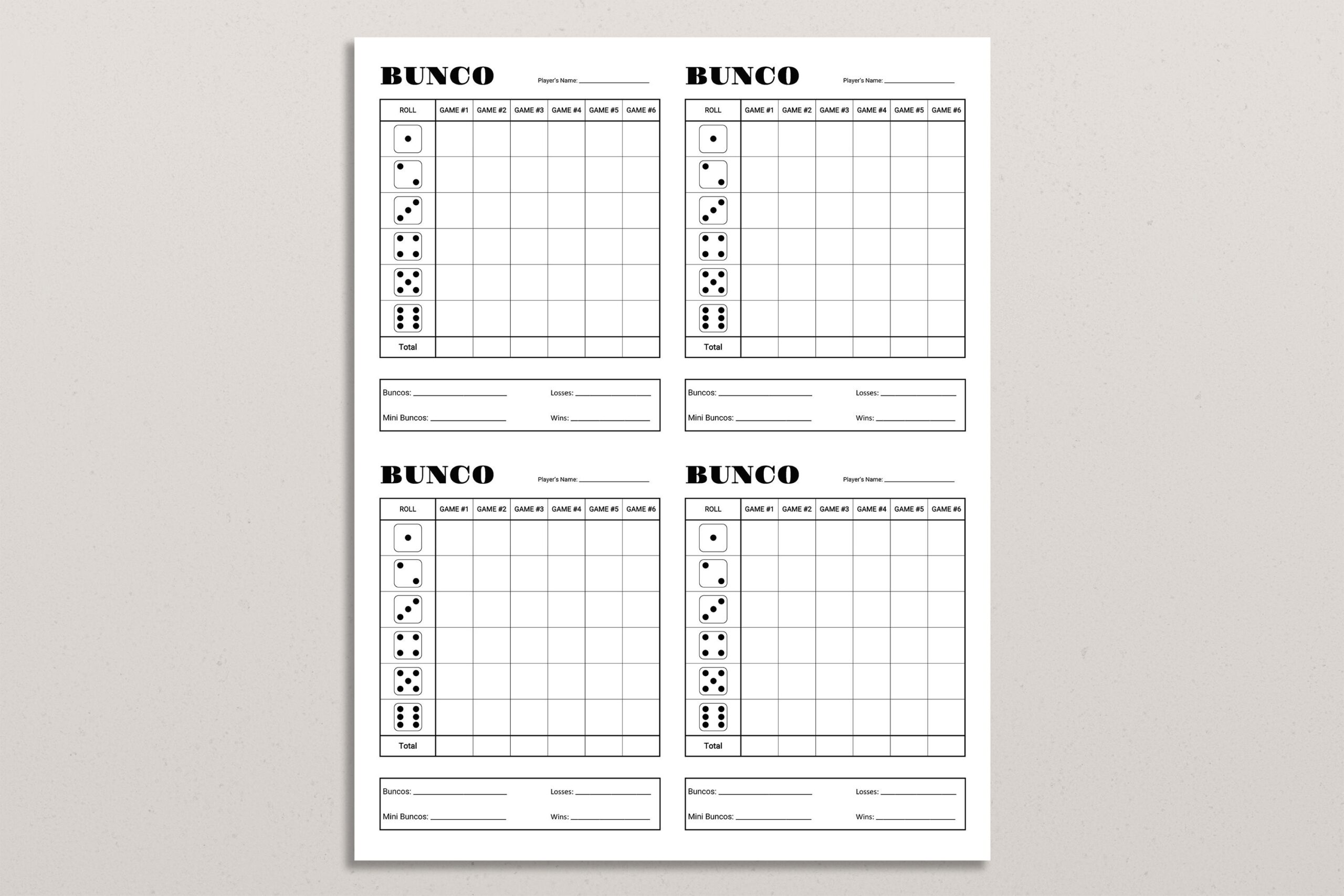 Bunco Score Card Printable Bunco Score Card Bunco Score Sheets Bunco Score Card Printable Bunco Score Card Bunco Score Sheets