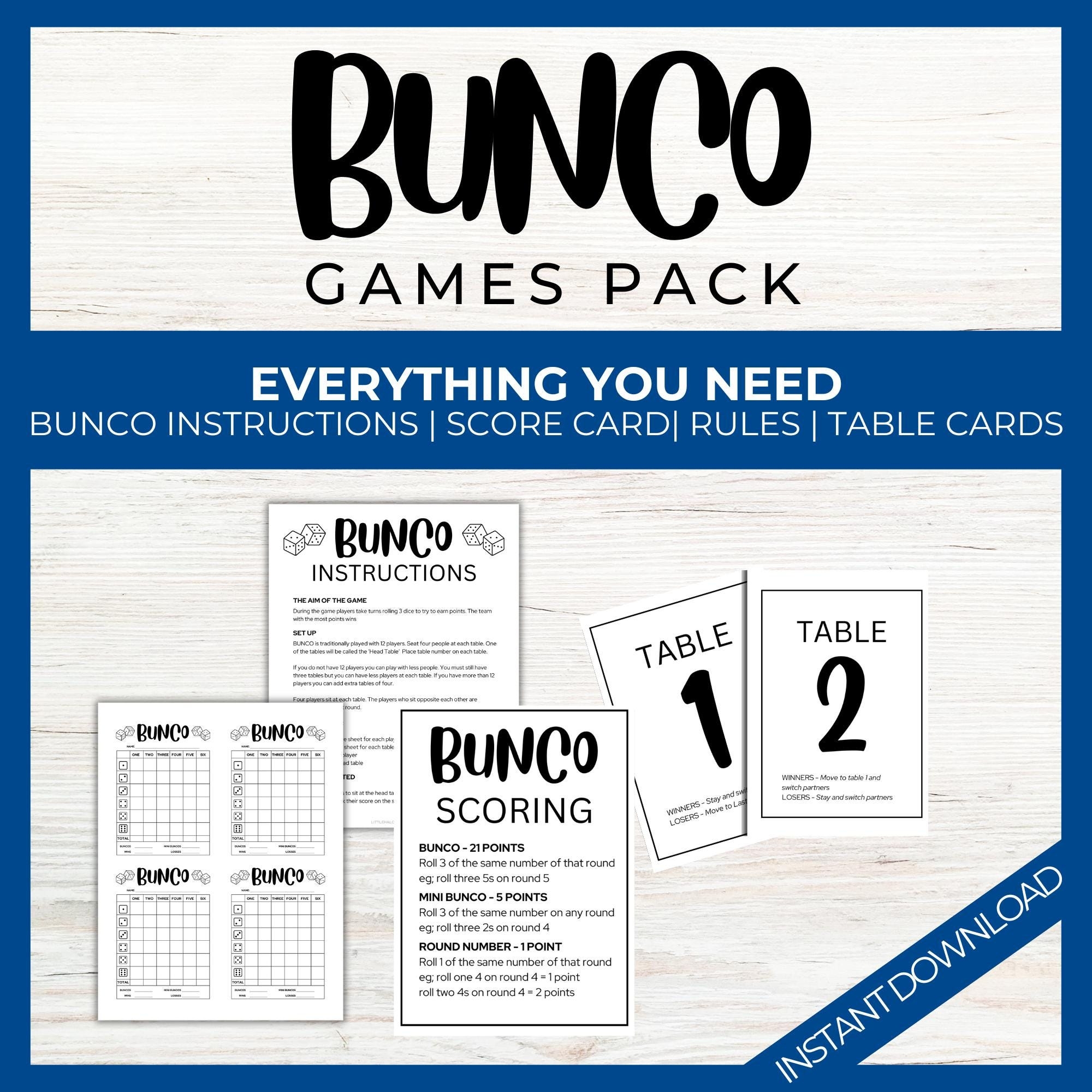 Etsy Bunco Score Sheets