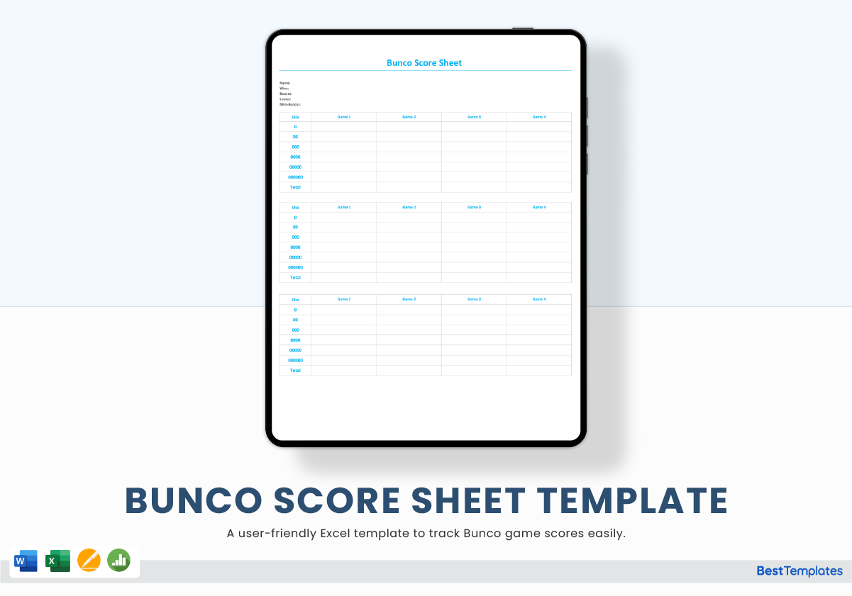 Free Bunco Score Sheets Word Document Free Bunco Score Sheets Word Document