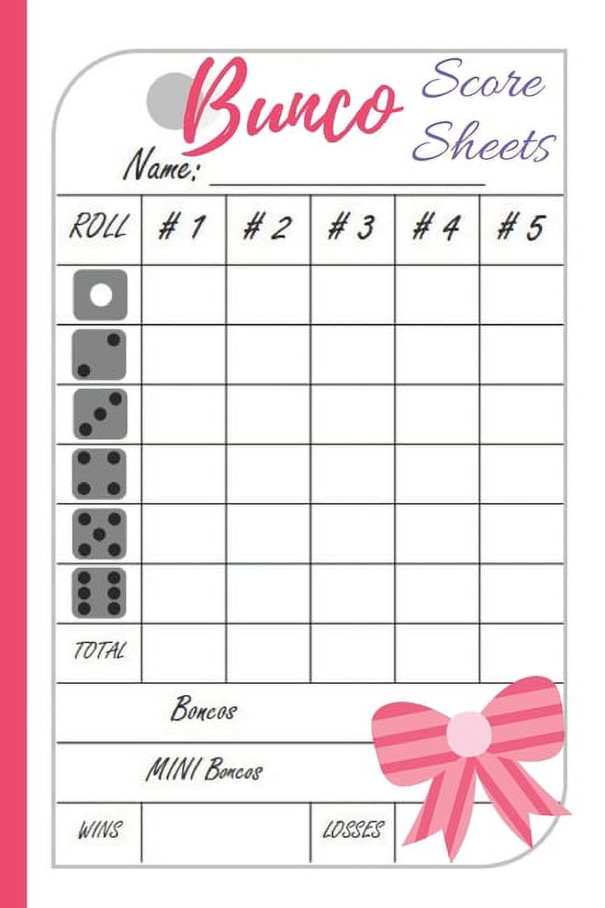 Bunco Score Sheets 120 Cute Bunco Score Sheets Score Keeping Book For Bunco Dice Game Score Record Book For Bunco Lovers And Players 6x 9 Paperback Walmart