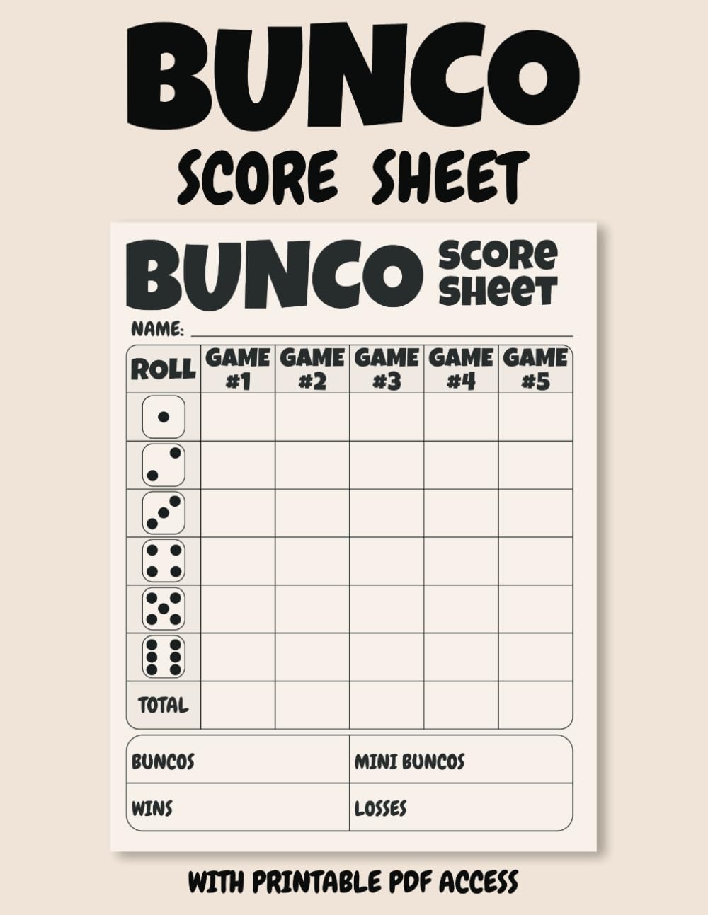 Bunco Score Sheets Word Document