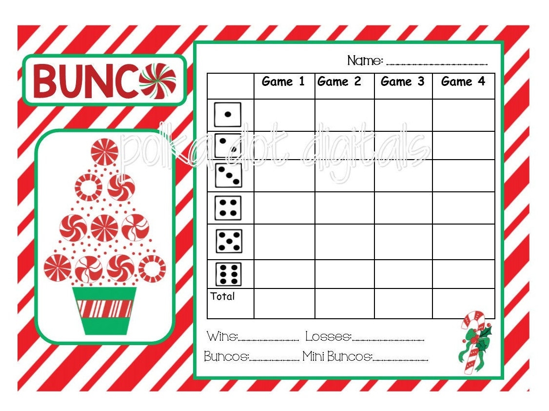 BUY 2 Get 1 FREE CHRISTMAS Candy Cane Complete Set Bunco Score 