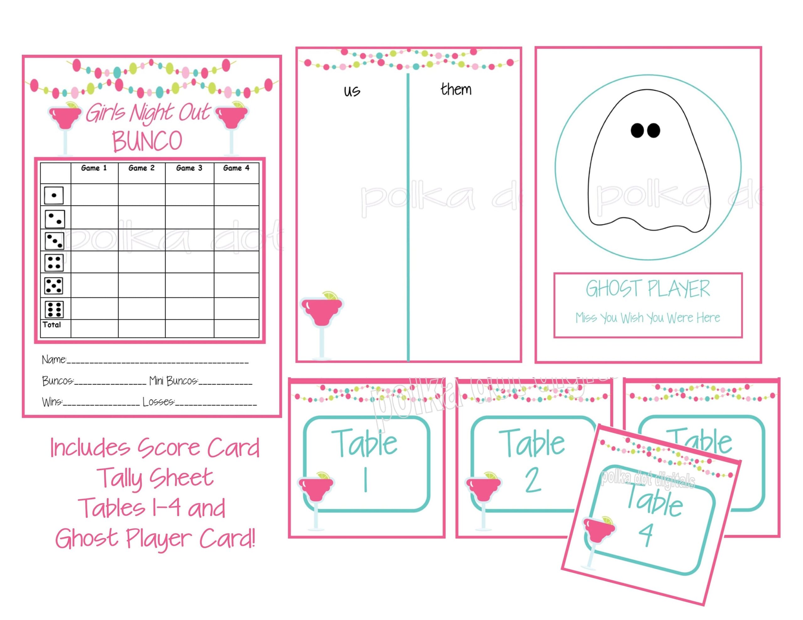 Buy 2 Get 1 Free MARGARITA GIRLS NIGHT Bunco Score Card Sheet Buy 2 Get 1 Free MARGARITA GIRLS NIGHT Bunco Score Card Sheet