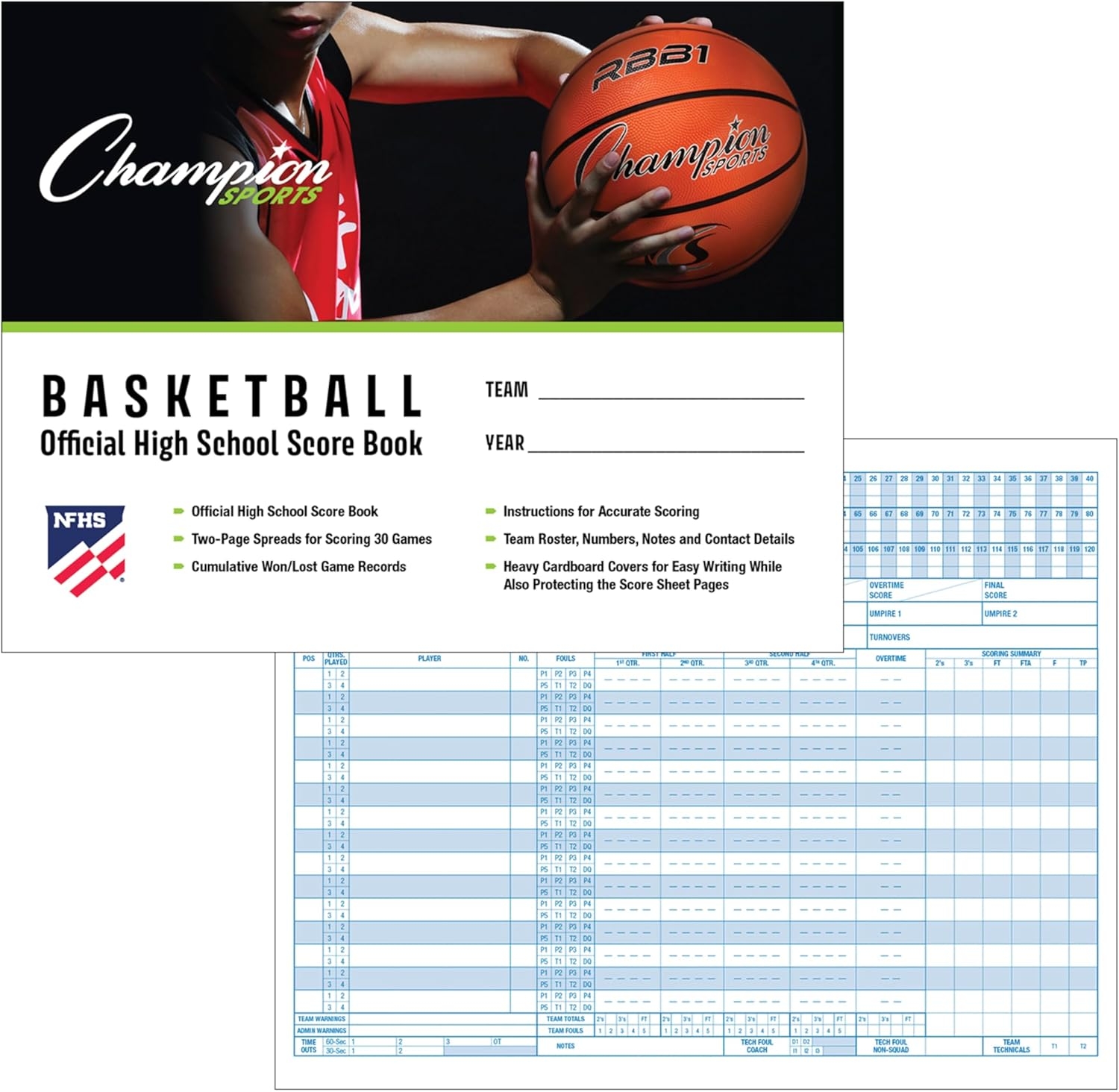 Champion Sports Basketball Scorebook