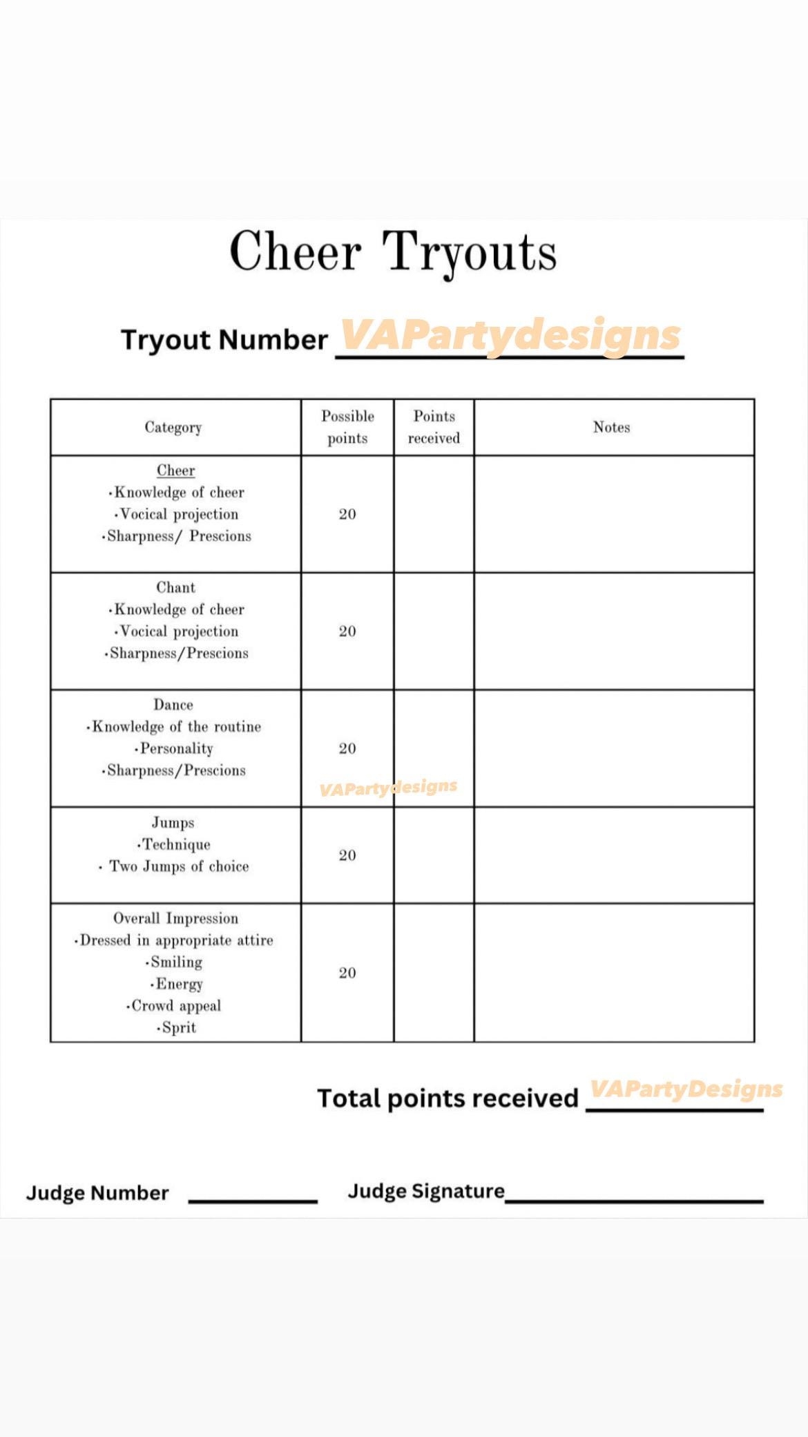 Cheer Tryout Editable Scoresheet Etsy UK Cheer Tryout Editable Scoresheet Etsy UK