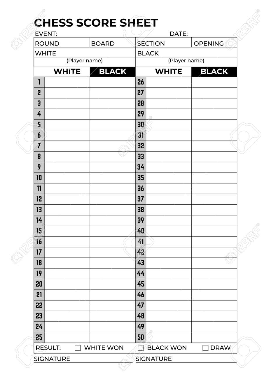 Chess Score Sheets To Record The Game Royalty Free SVG Cliparts Vectors And Stock Illustration Image 178179746 Chess Score Sheets To Record The Game Royalty Free SVG Cliparts Vectors And Stock Illustration Image 178179746