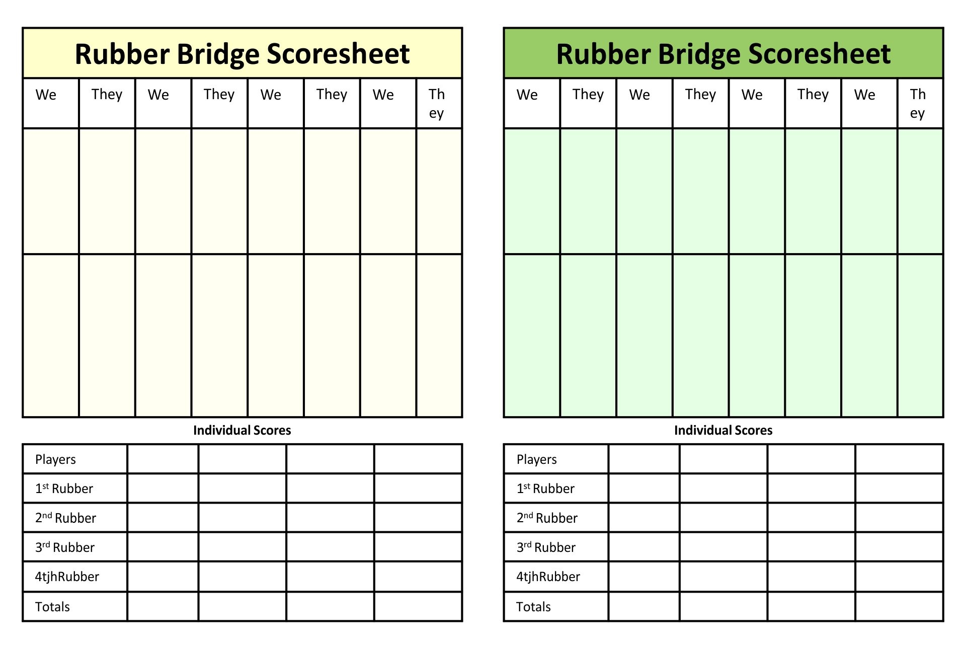 Chicago Bridge Score Sheets Template 10 Free PDF Printables Printablee