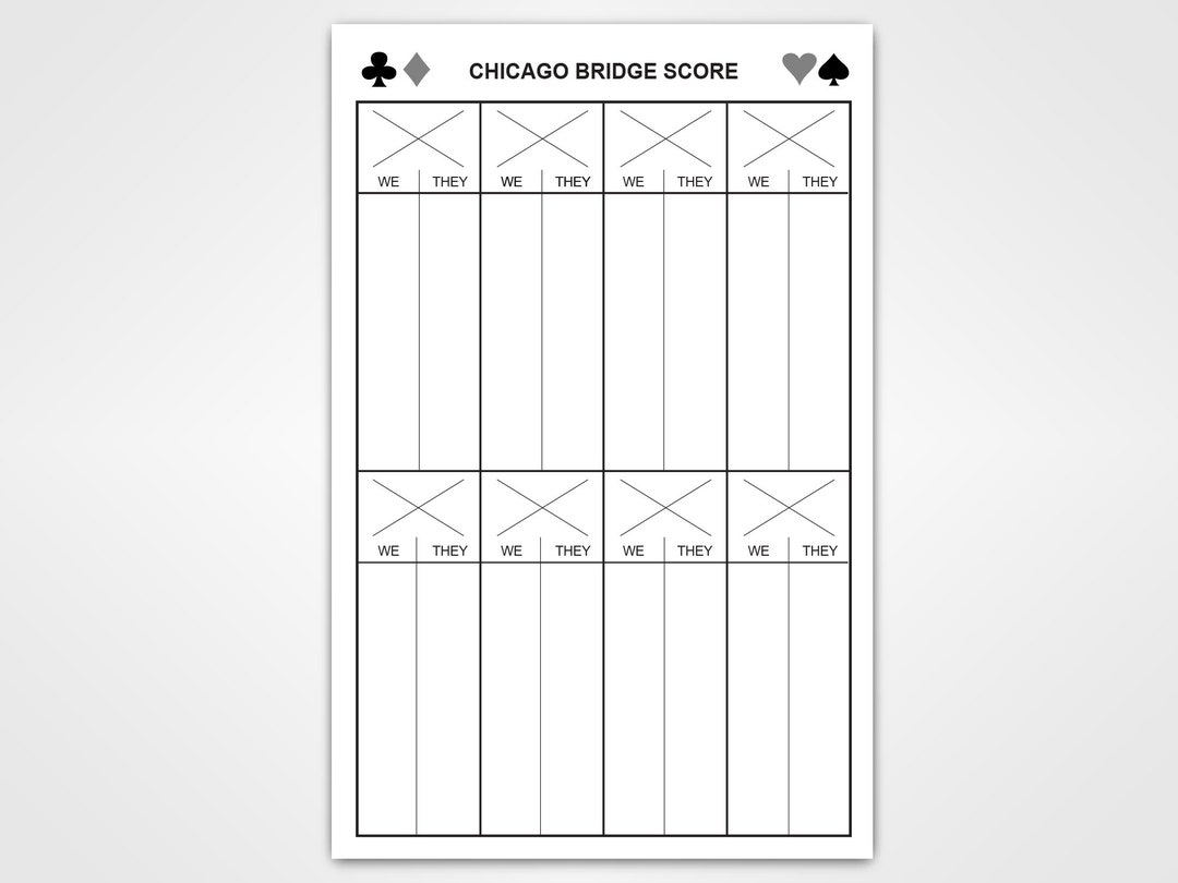 Chicago Style Bridge Score Pad By Guajolote Prints Etsy