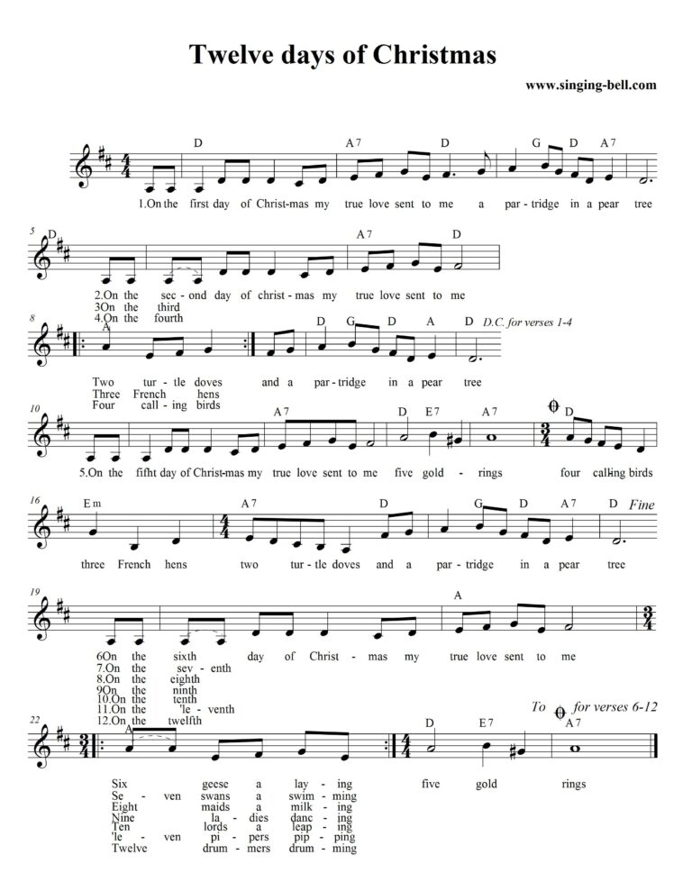 Christmas Carol Sheet Music 30 Free Scores For Download