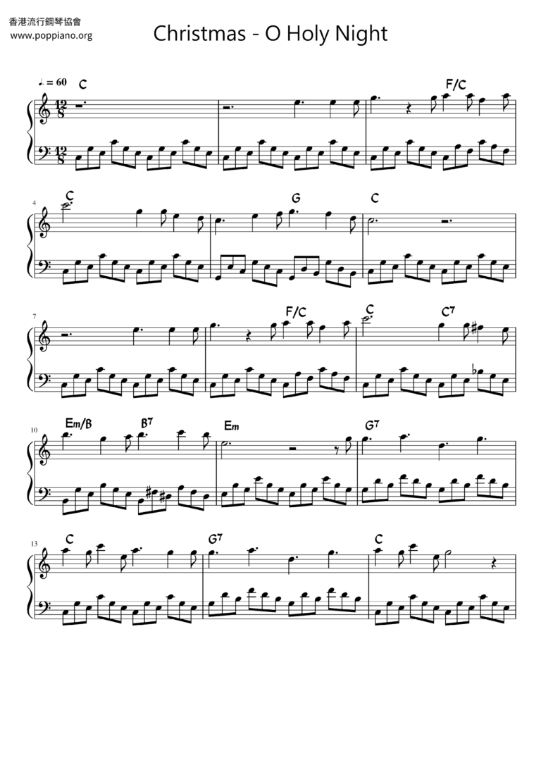  Christmas O Holy Night Sheet Music Pdf Free Score Download 