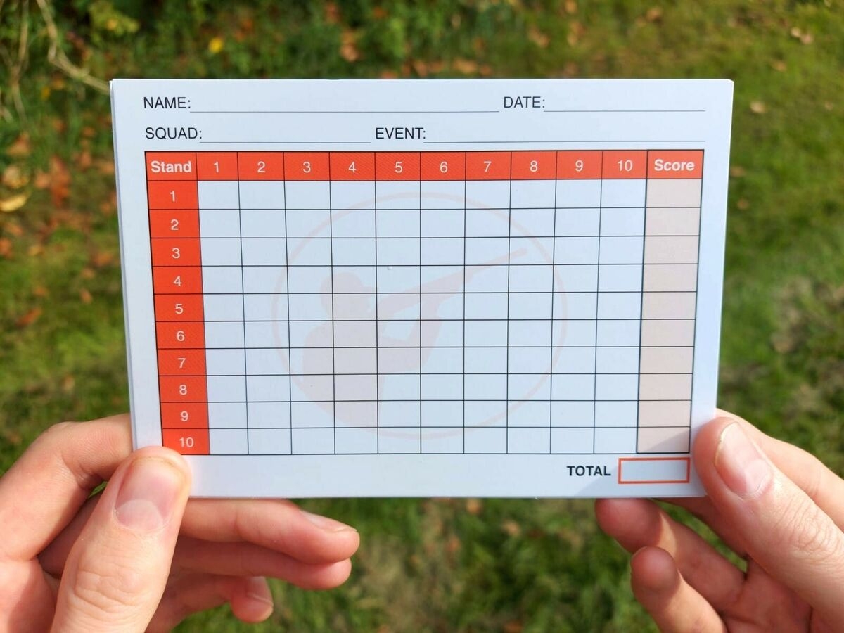 Clay Pigeon Shooting Score Cards Score Tracker Pads Scoring Competition Card