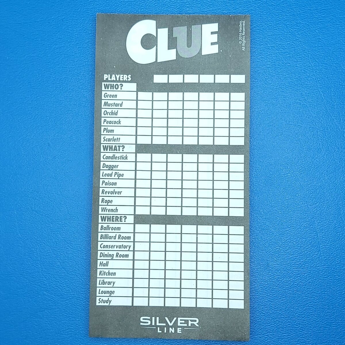 Clue Score Sheets Printable Free