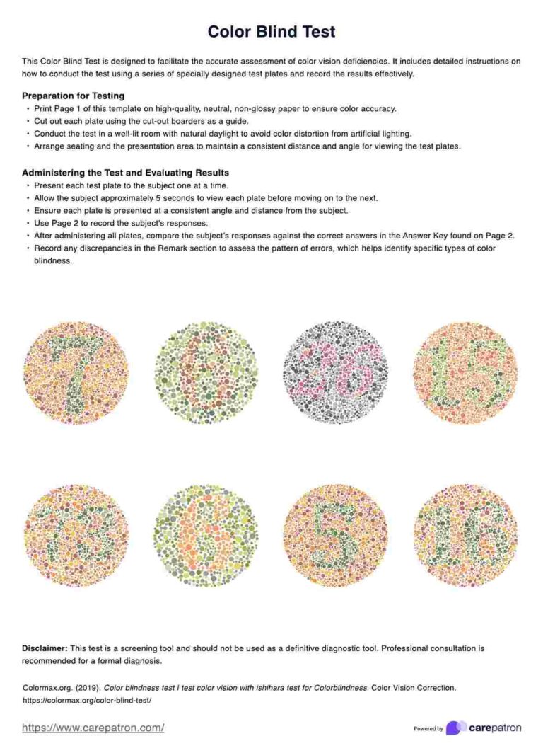 Color Blind Test U0026 Example Free PDF Download