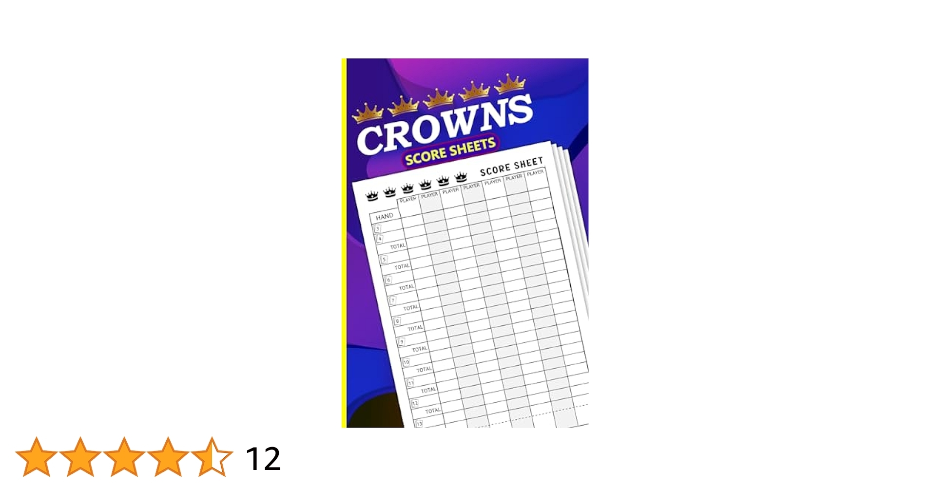 Crowns Score Sheets 120 Small Size Scorekepping Scores Pads For 