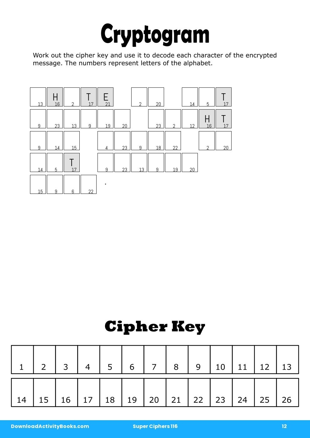 Cryptogram In Super Ciphers 116